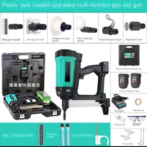Multifunctional Pneumatic Gas Nail Gun - Heavy Duty Steel Nailer for Woodworking, Framing & Construction | Professional Cordless Nail Shooting Tool for DIY Projects & Home Improvement