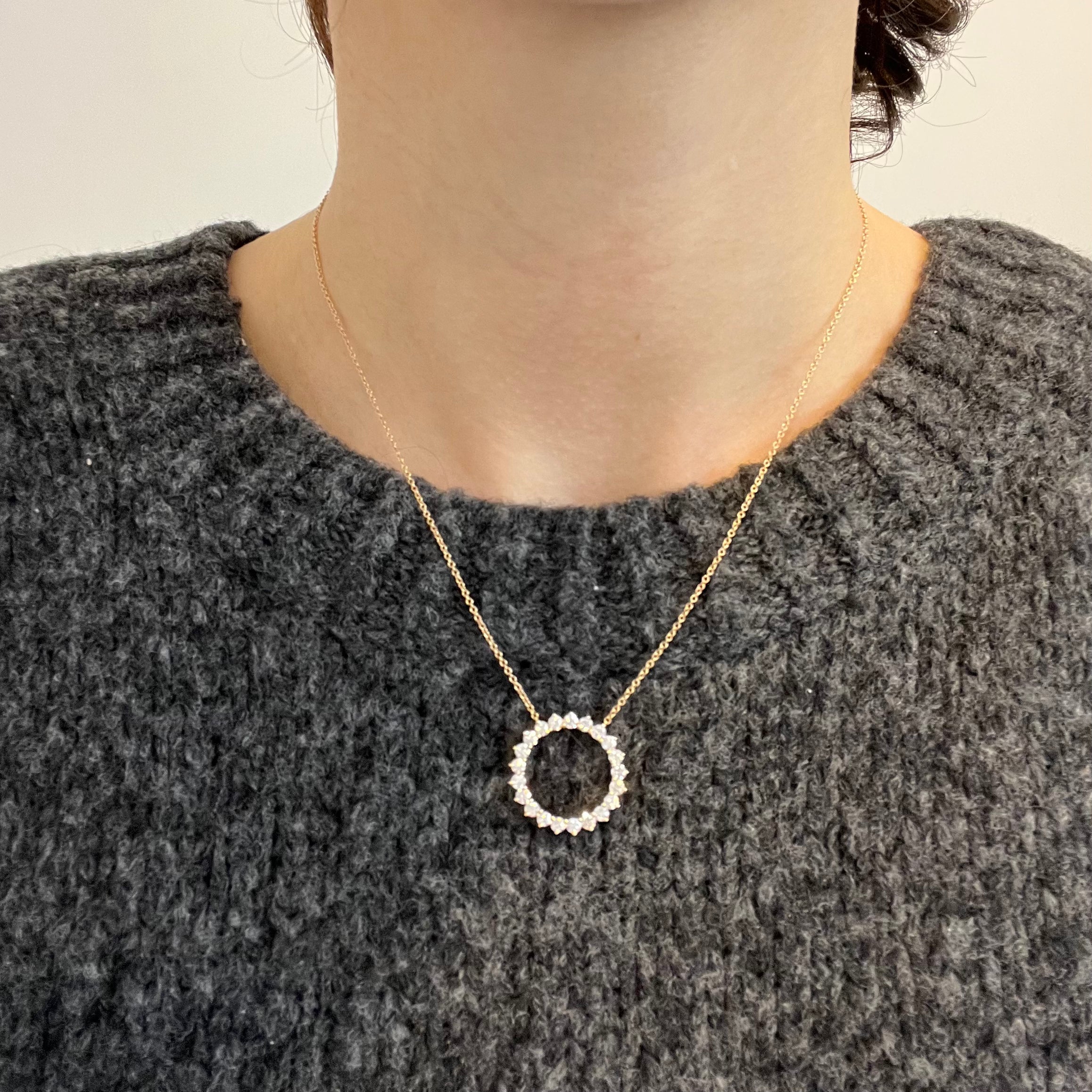Tiffany & Co. 18k Rose Gold Open Circle Diamond Necklace | 0.93ctw Diamond Pendant | Luxury Jewelry Gift for Women | Perfect for Anniversaries, Weddings & Special Occasions