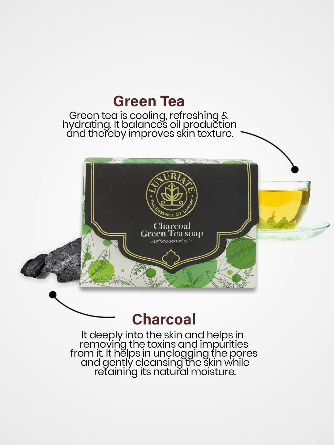 Premium Organic Soap Gift Set - Aloe Vera, Basil, Charcoal & Green Tea (4-Pack, 125g Each) | Handmade Natural Soap Bars for Skin Care, Spa & Luxury Bathing | Vegan, Cruelty-Free & Chemical-Free