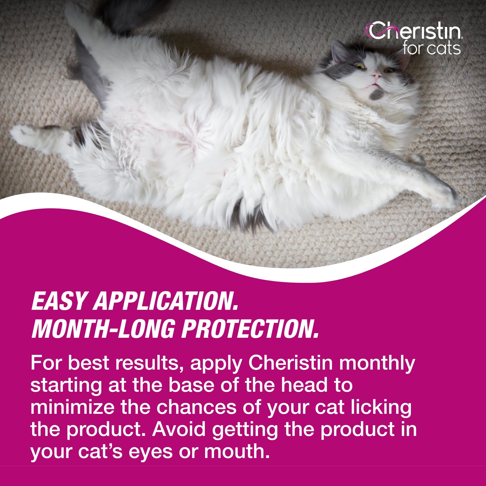 Cheristin Flea Treatment for Cats - Fast-Acting Topical Flea Prevention & Control for Cats Over 1.8 lbs (1 Count) | Kills Fleas Within 30 Minutes | Ideal for Indoor & Outdoor Cats