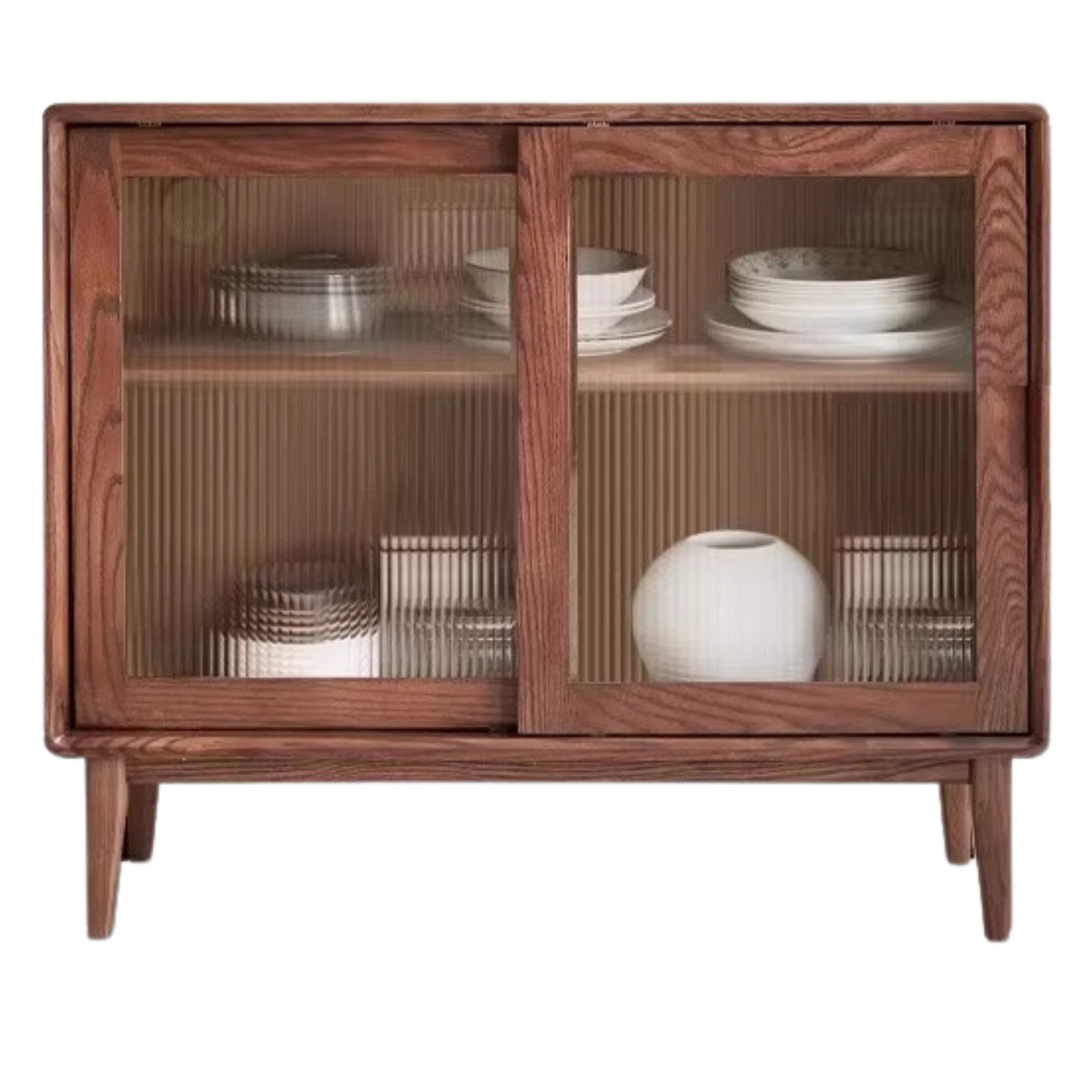 Solid Oak Wood Sideboard Buffet Cabinet - Rustic Farmhouse Dining Room Storage for Dishes, Linens & Entertaining Essentials