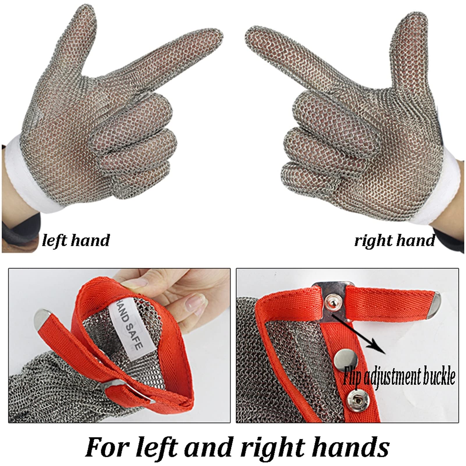 Stainless Steel Anti-Cut Gloves (2 Pack) - XX-Large Work Safety Gloves for Oyster Shucking, Meat Cutting, Woodcarving & Fishing - Durable Cut Resistant Protection for Kitchen, Workshop & Outdoor Use