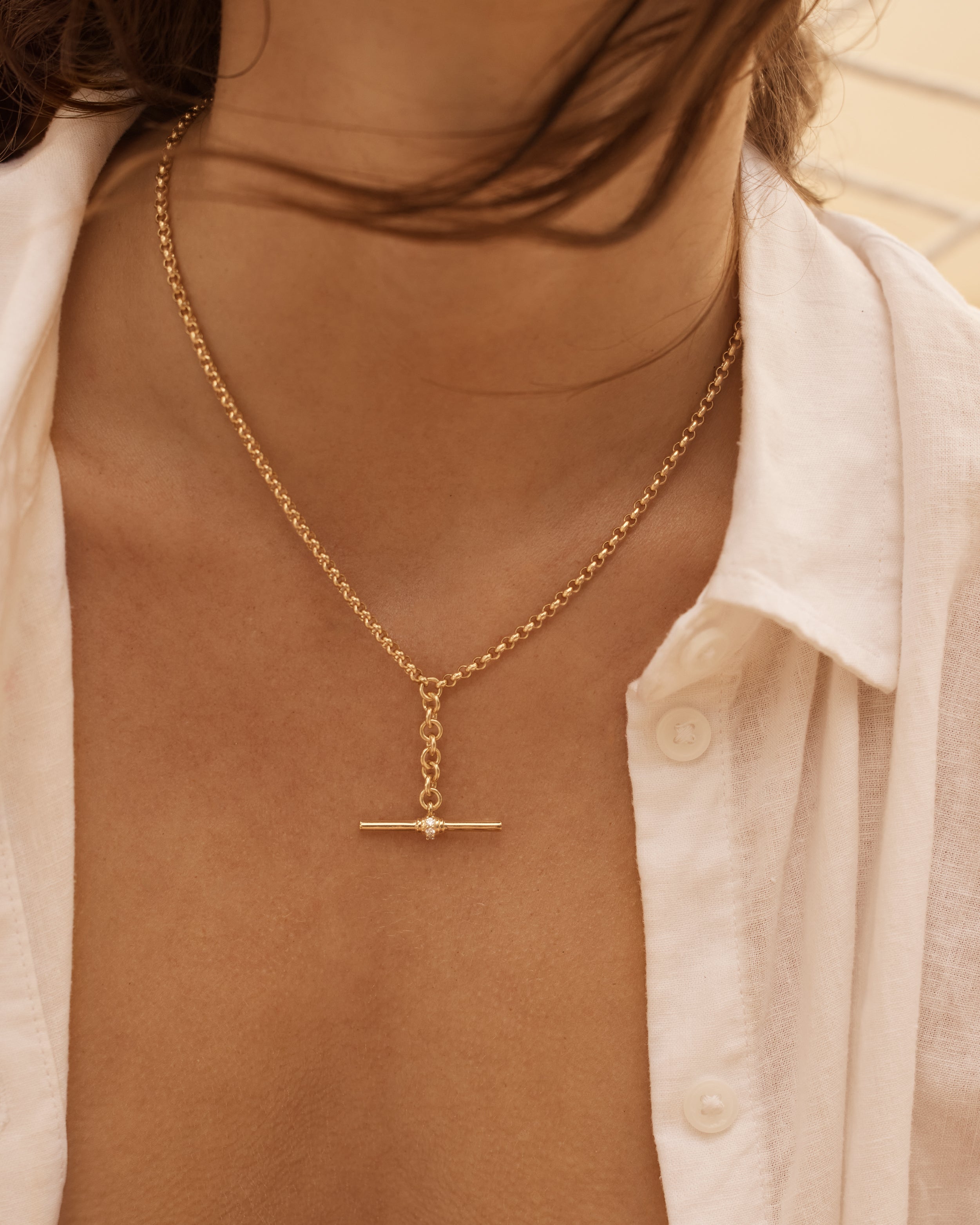 18K Gold Vermeil Muse Fob Chain Necklace for Women - Elegant Layering Necklace Jewelry Gift for Her - Perfect for Everyday Wear, Date Nights & Special Occasions