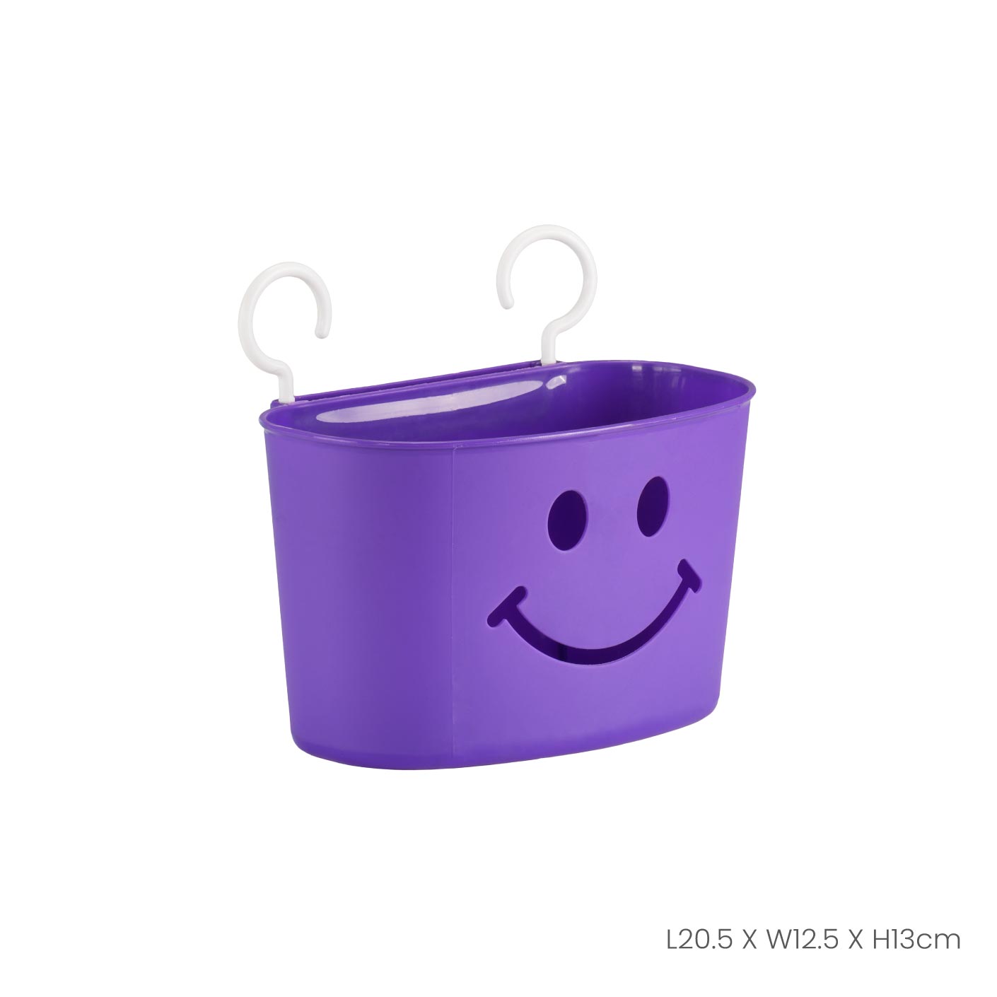 Smiling Face Hook Bucket - Durable Plastic Hanging Storage Bin for Organizing Toys, Laundry, or Bathroom Essentials - Perfect for Kids' Rooms, Playrooms, and Home Organization