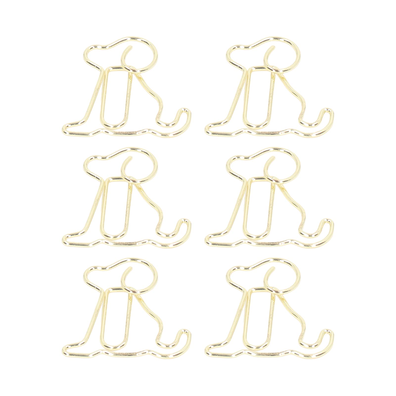 100 Pcs Gold Dog-Shaped Paper Clips - Cute Small Paper Clips with Clear Storage Box for Office, School & Home Use - Perfect for Organizing Documents, Notes & Crafts