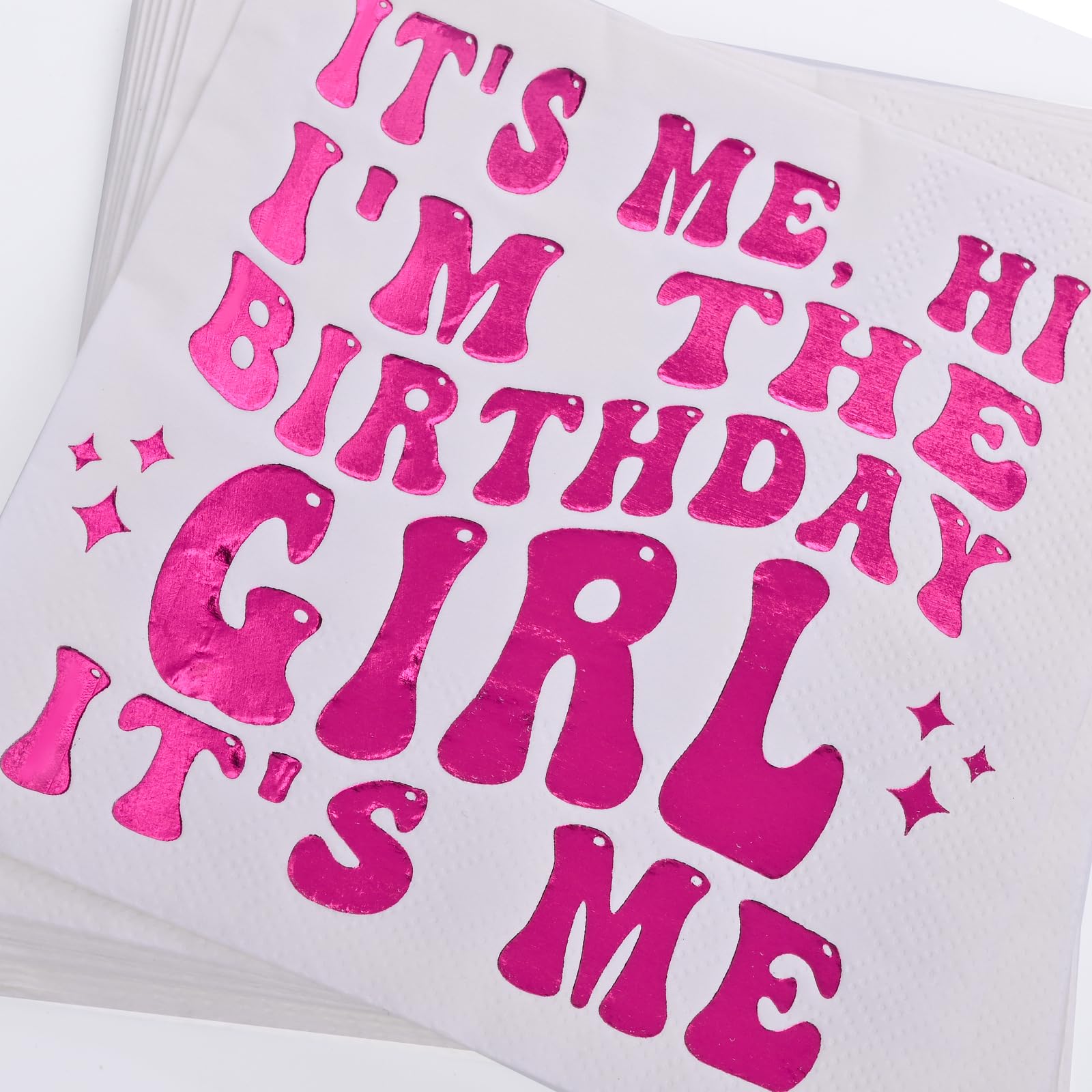 Birthday Party Decorations for Girls - 'It's Me Hi I'm the Birthday Girl' Cocktail Napkins (52-Pack, 5