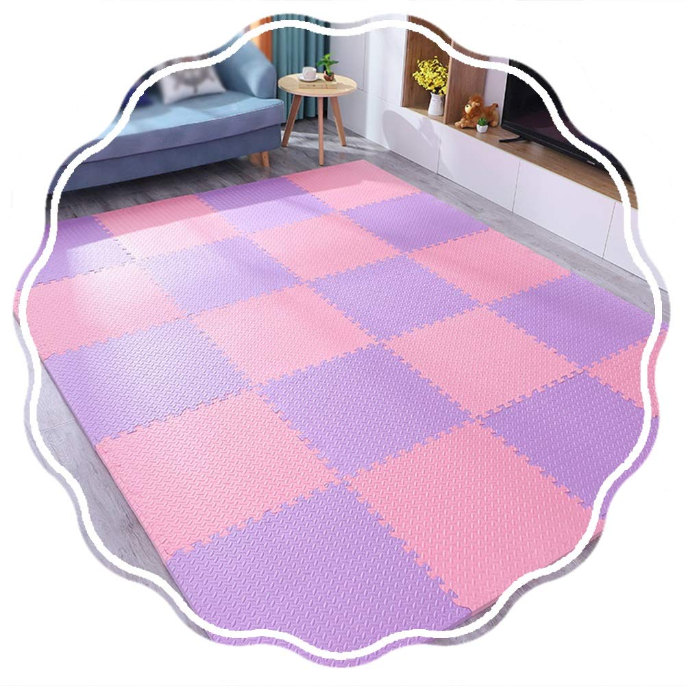 JIAJUAN Extra Thick Interlocking Foam Puzzle Play Mat for Kids - 12 Pack 60x60x1.2cm Colorful EVA Floor Tiles for Playroom, Nursery & Living Room - Safe Non-Slip Baby Crawling Mat & Toddler Activity Rug