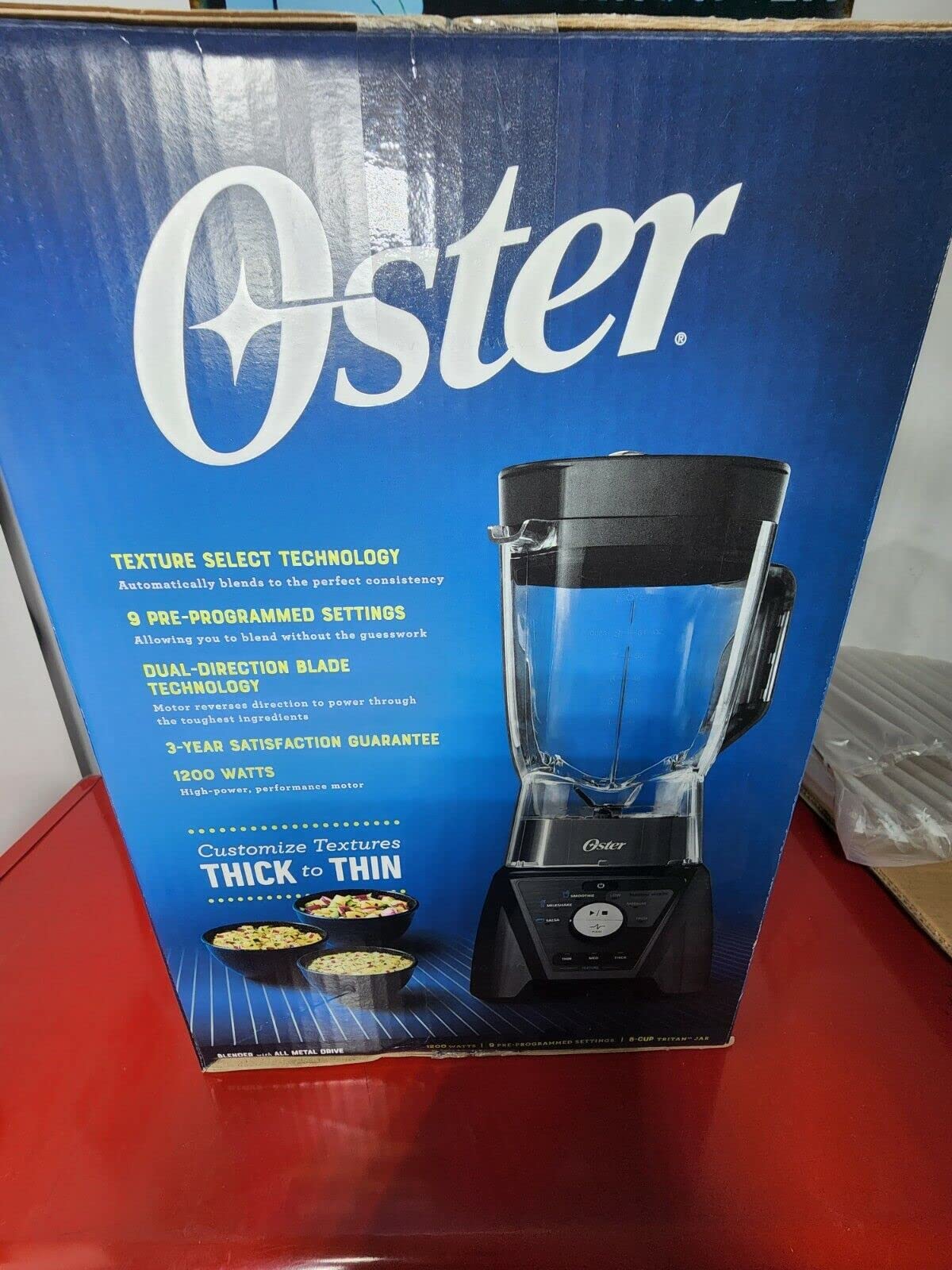 Oster Blender Texture-Select 9 Speed 64oz 1200W Countertop Blender - Black - Perfect for Smoothies, Soups & Frozen Drinks
