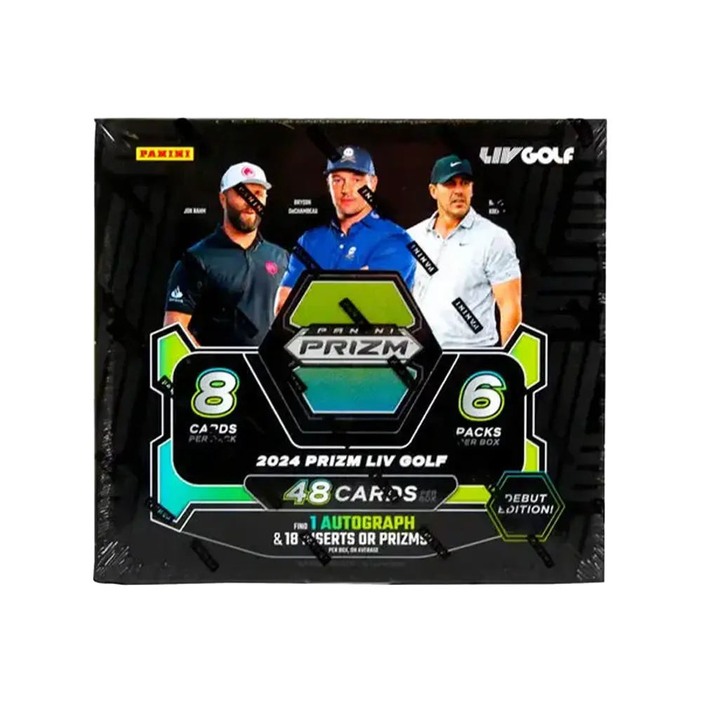 2024 Panini Prizm LIV Golf Hobby Box - 24 Packs with Autograph & Memorabilia Cards - Collectible Trading Cards for Golf Fans & Card Collectors - Perfect for Tournaments, Gifts & Investment