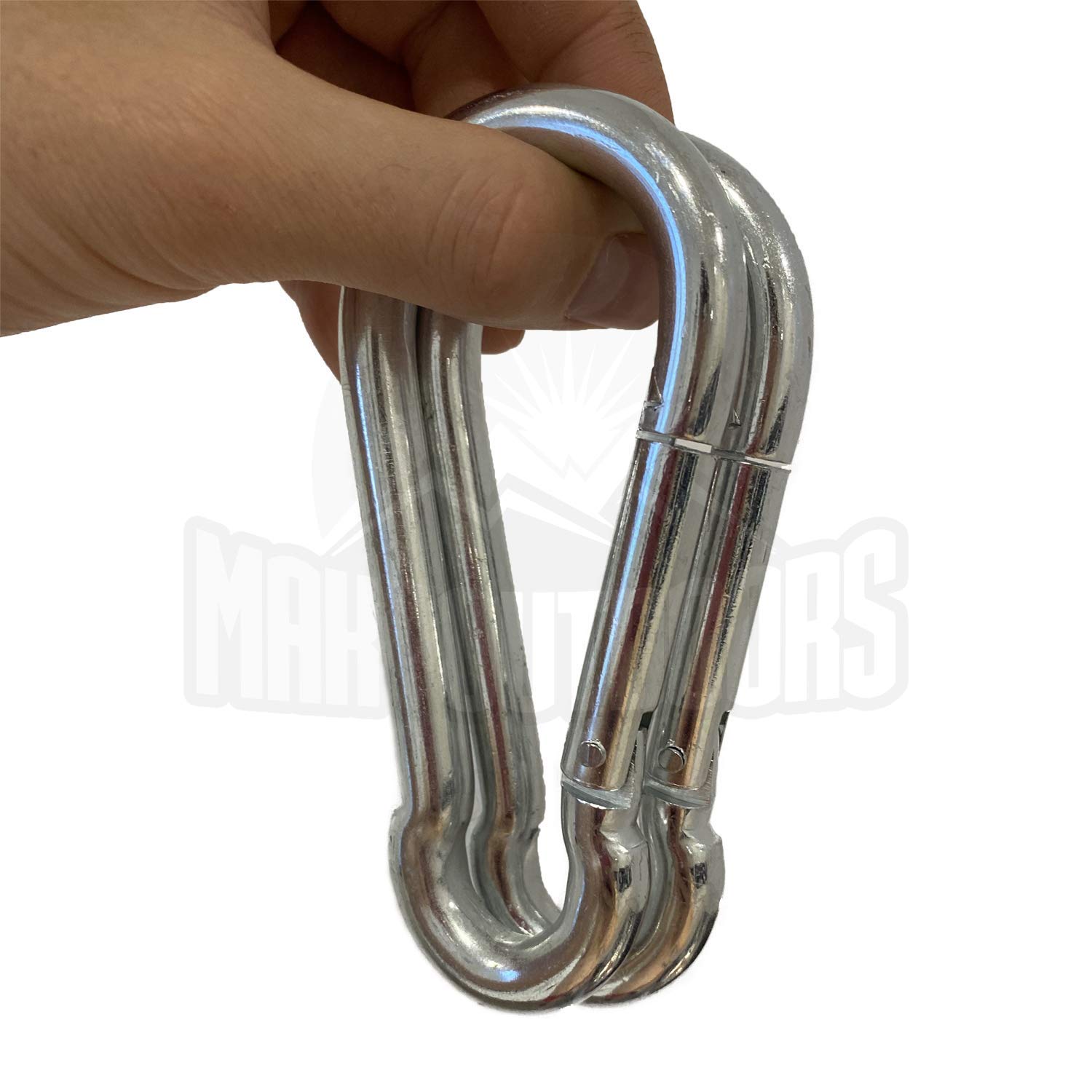 Heavy Duty Carabiners 4.7 Inch - 990LB Weight Capacity Per Clip - Anti-Rust Snap Hook with Strong Spring Action - for Hammocks, Punching Bags, Swing Chairs, Gym Equipment - Perfect for Outdoor Camping, Rock Climbing & Home Workouts (2 Pack)