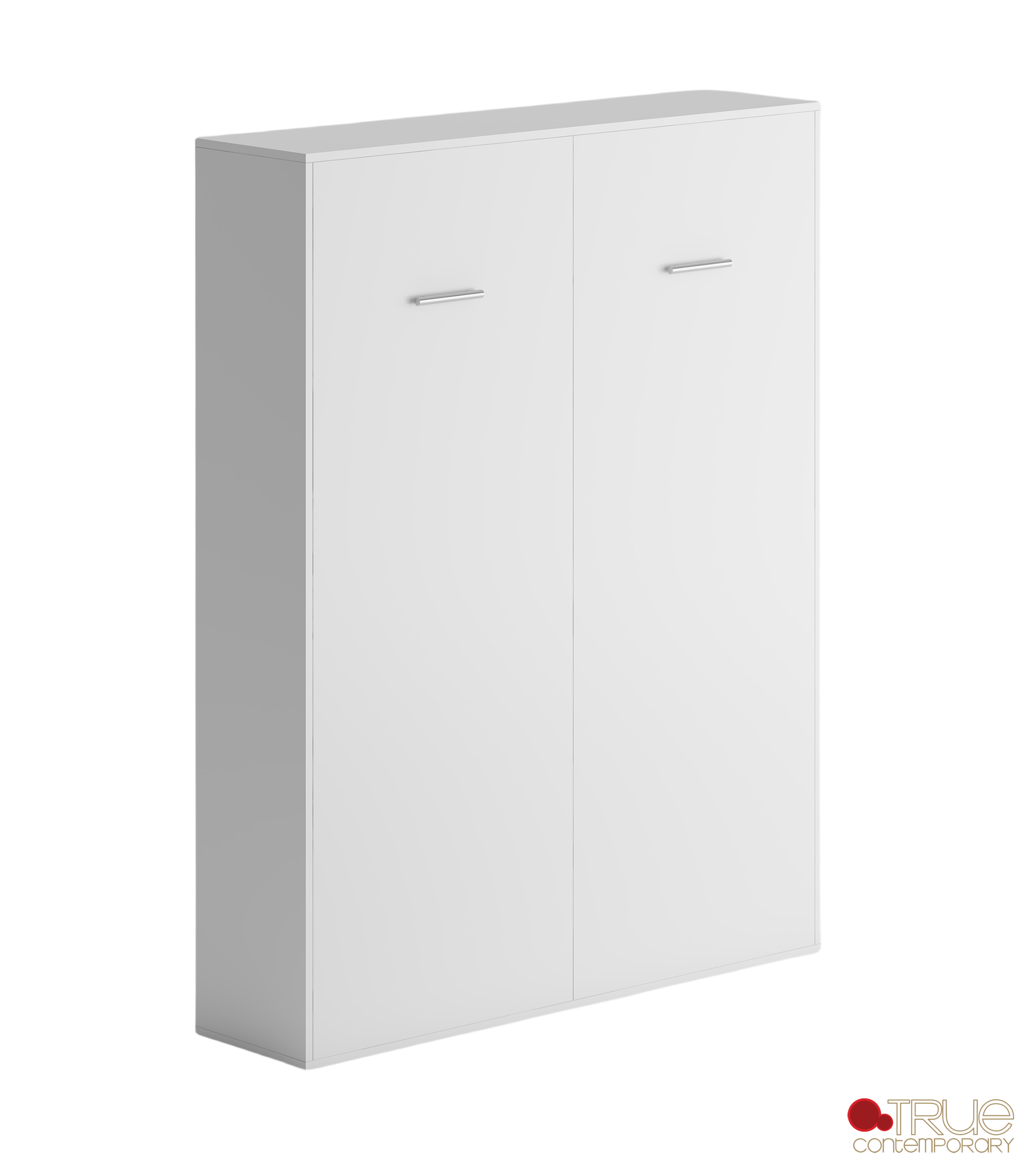 Wallie White Vertical Murphy Wall Pull Down Bed - Space Saving Foldable Bed for Small Rooms, Apartments & Guest Rooms - Available in Twin, Full & Queen Sizes - Perfect for Studio Apartments, Home Offices & Vacation Homes