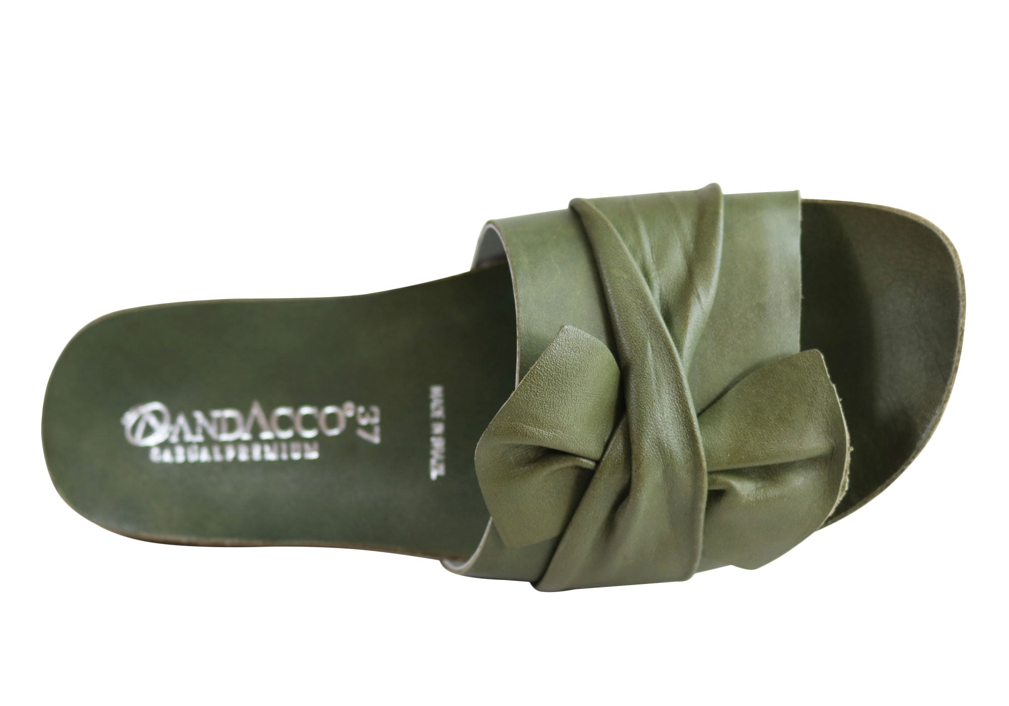 Andacco Women's Comfortable Leather Slide Sandals - Handmade in Brazil - Perfect for Beach, Pool, and Summer Casual Wear