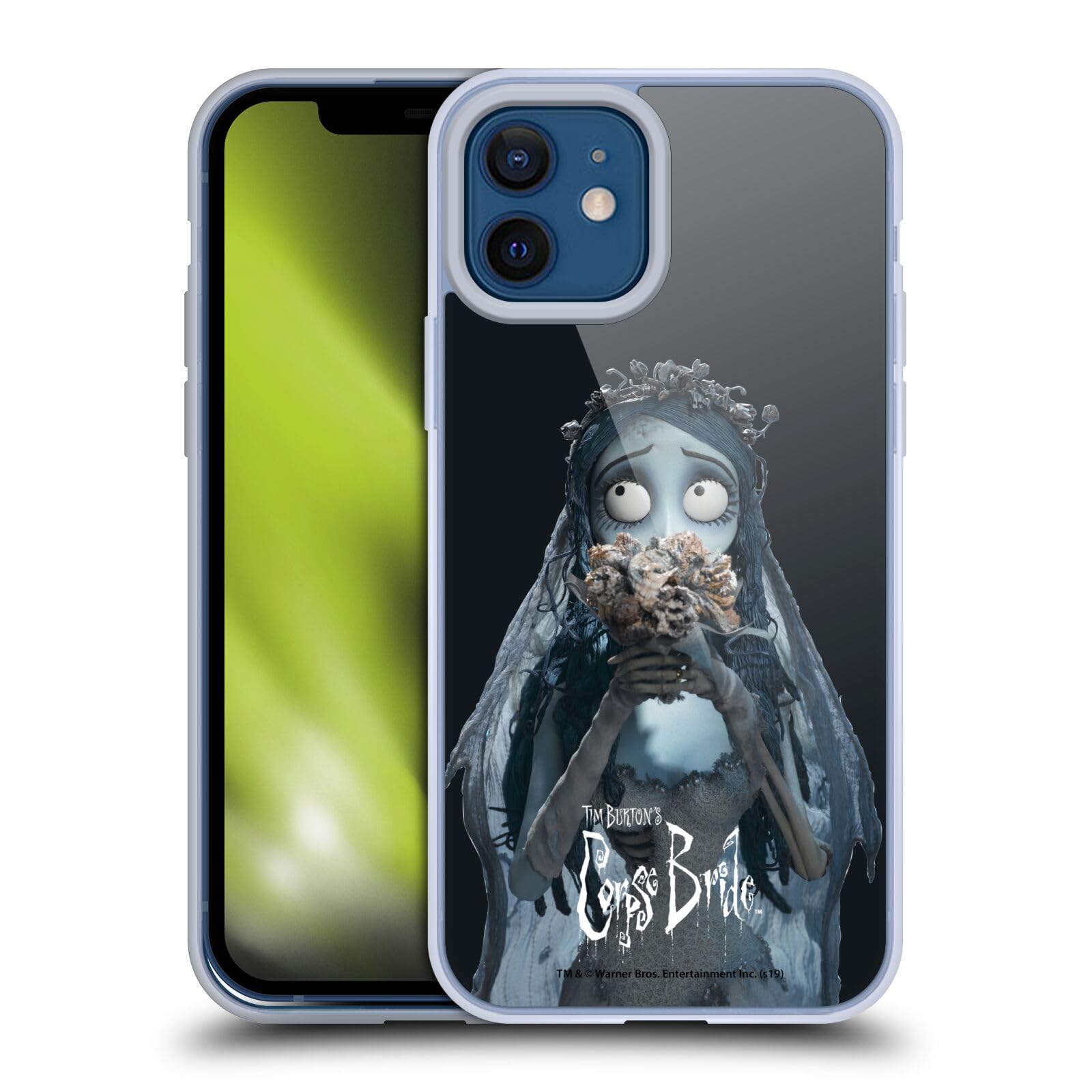 Head Case Designs Corpse Bride Flower Key Art Soft Gel Case for iPhone 12/12 Pro - Officially Licensed, Durable Protection, Perfect for Halloween, Cosplay, and Movie Enthusiasts