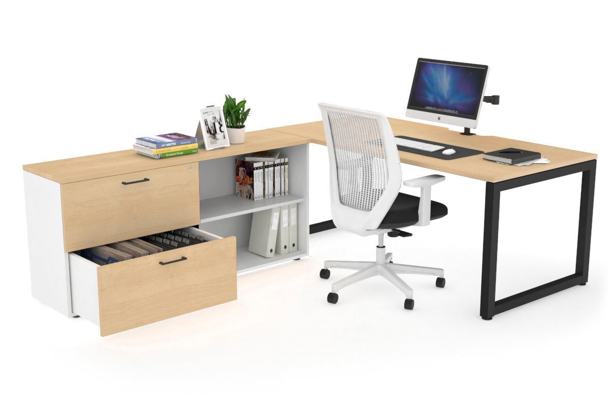 Quadro Loop Executive Office Chair - Black Frame with Cable Scallop [1600L x 800W] - Perfect for Home Office, Conference Rooms & Executive Workspaces