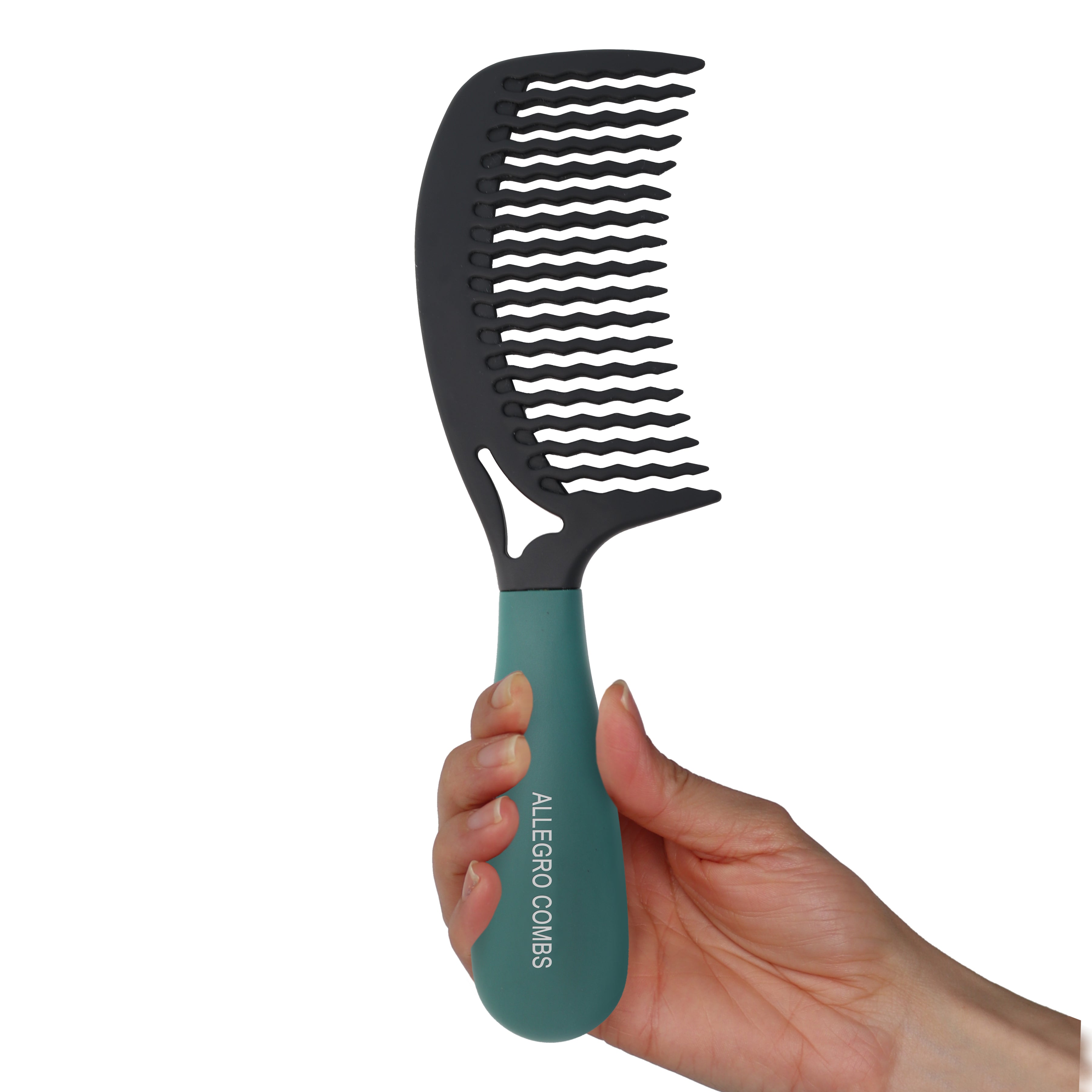 Allegro Combs Gripforte Wide Tooth Comb for Curly Hair - Detangling Hair Brush for Thick, Wavy & Natural Curls - Perfect for Salon, Home & Travel Use