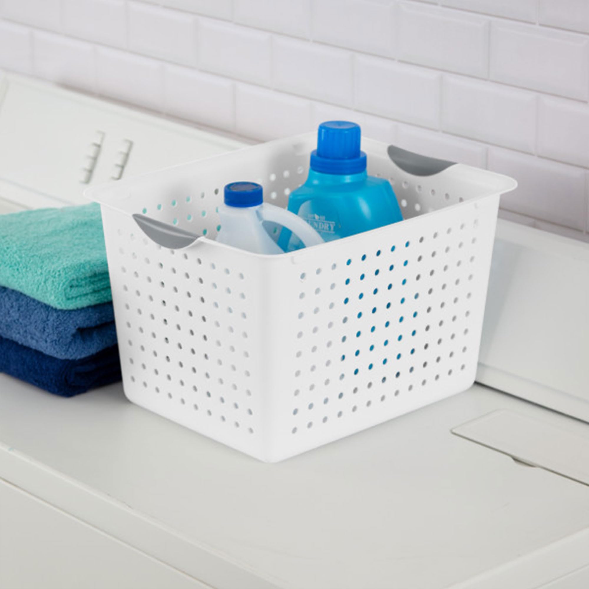 Sterilite 24-Pack White Deep Ultra Basket - Plastic Storage Bins for Countertop, Cabinet & Closet Organization - Perfect for Home, Office & Bathroom Storage Solutions