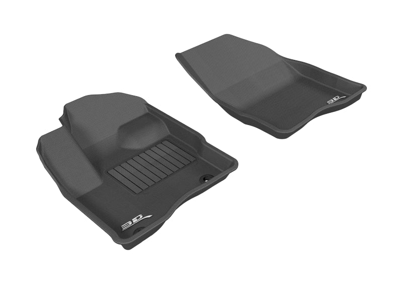 3D MAXpider Custom Fit All-Weather Floor Mats for 2010-2019 Ford Taurus Kagu (1st Row) - Black Car Floor Liners | Perfect for Winter Snow, Mud & Rain Protection | Driver & Passenger Side