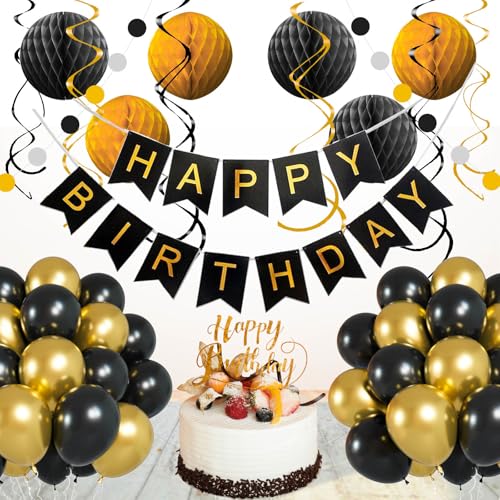 Black and Gold Birthday Party Decorations