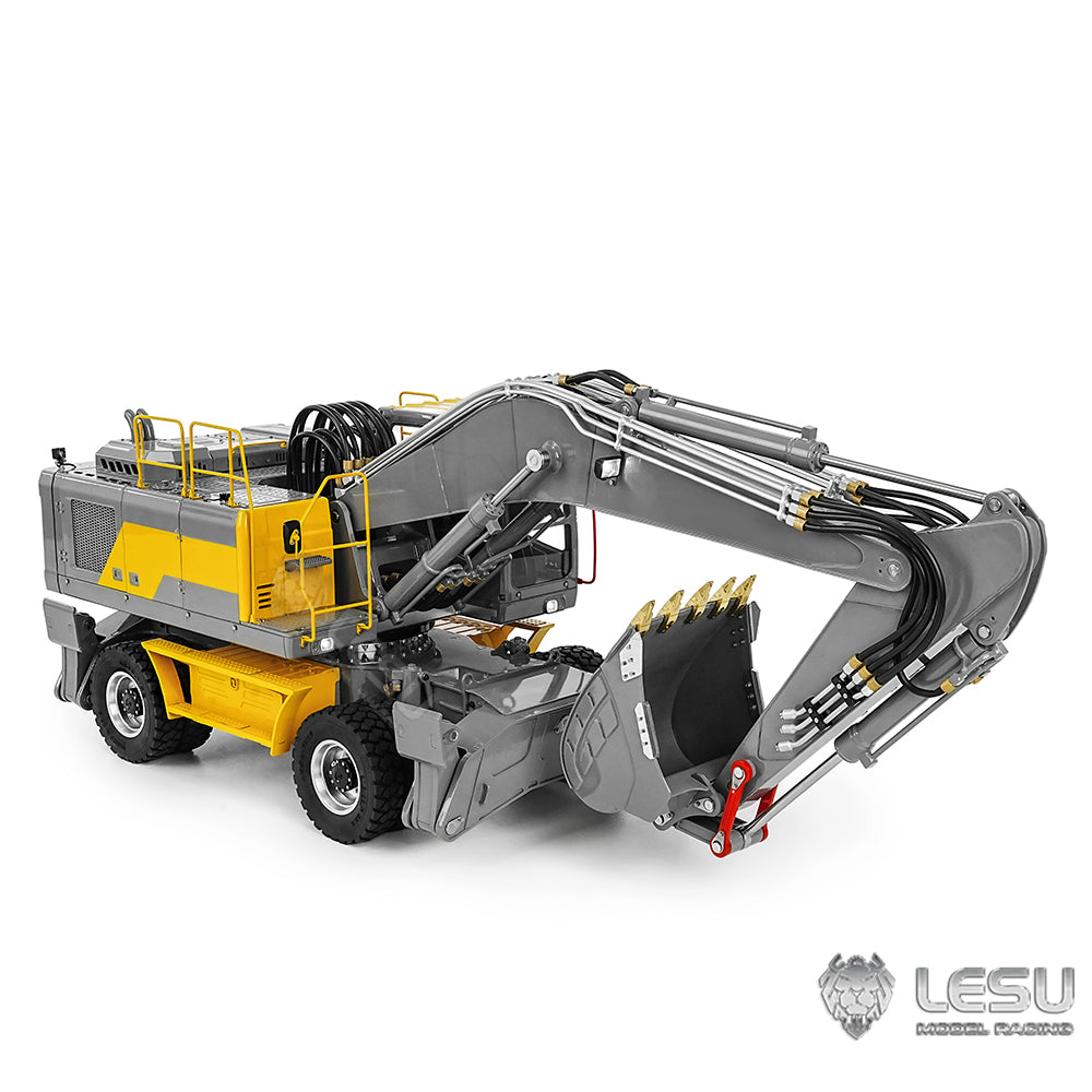 1/14 Scale LESU RC Hydraulic Excavator Model - Aoue ET30H Wheeled Digger with Light System, Pump & Valve (Pre-Assembled & Painted) - Perfect for RC Construction Enthusiasts, Collectors & Display
