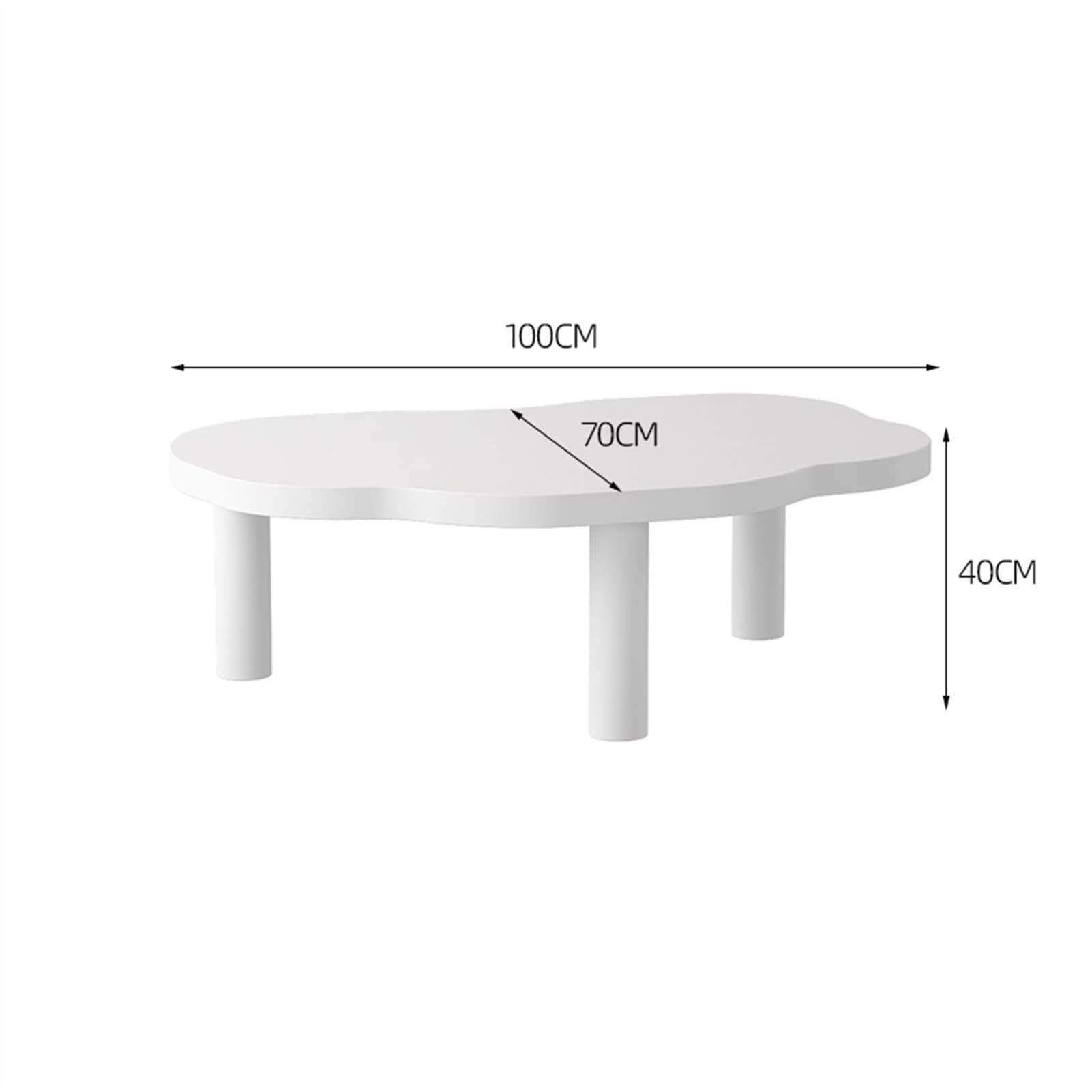 Nordic Modern Wooden Side Table - White End Table for Living Room, Coffee Table, Tea Table (100x70x40cm) - Perfect for Small Apartments, Home Decor & Cozy Reading Nook