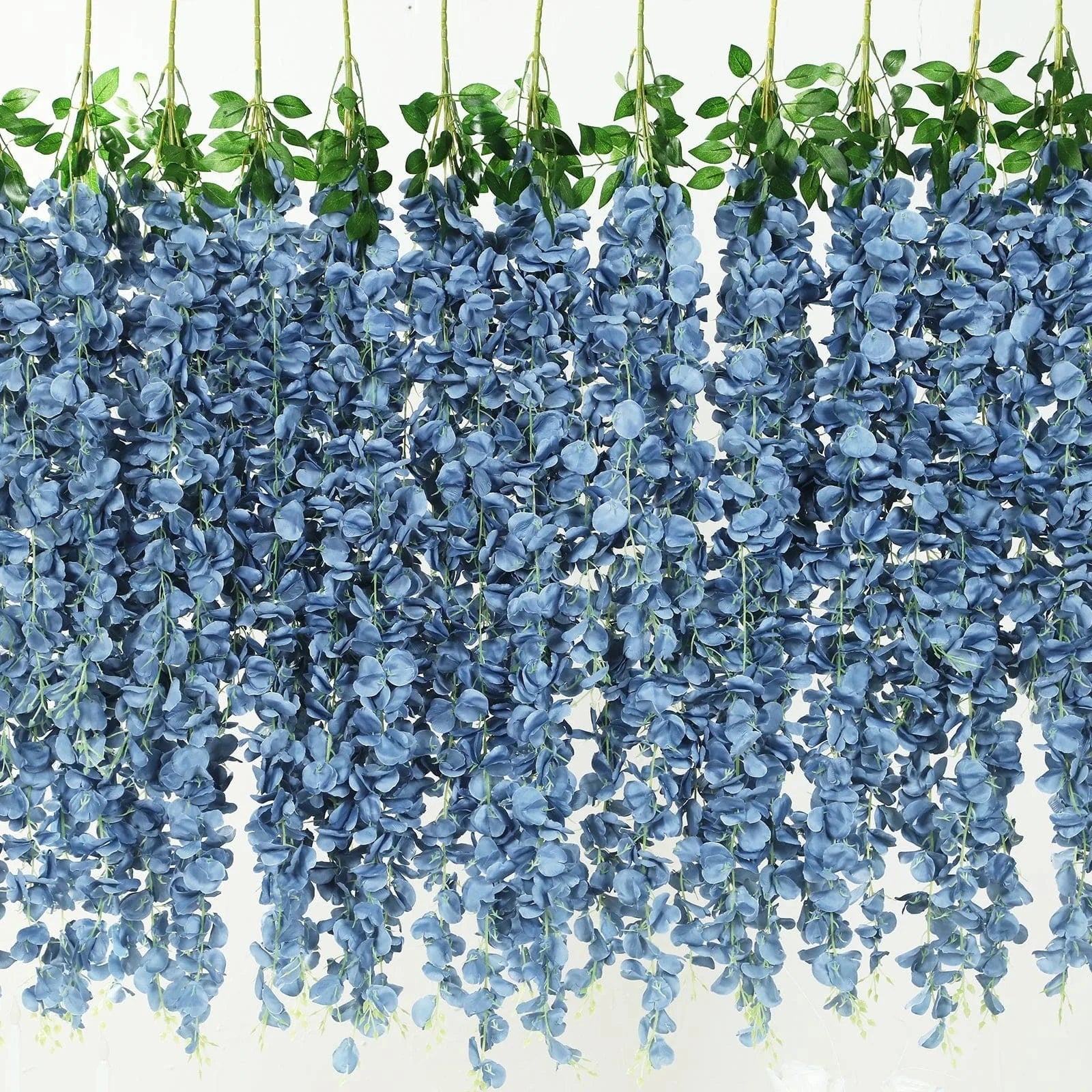 42 Inch Tall Artificial Silk Wisteria Hanging Vine Bush - Purple Faux Flowers for Home Decor, Wedding Centerpieces, Garden & Outdoor Party Decorations