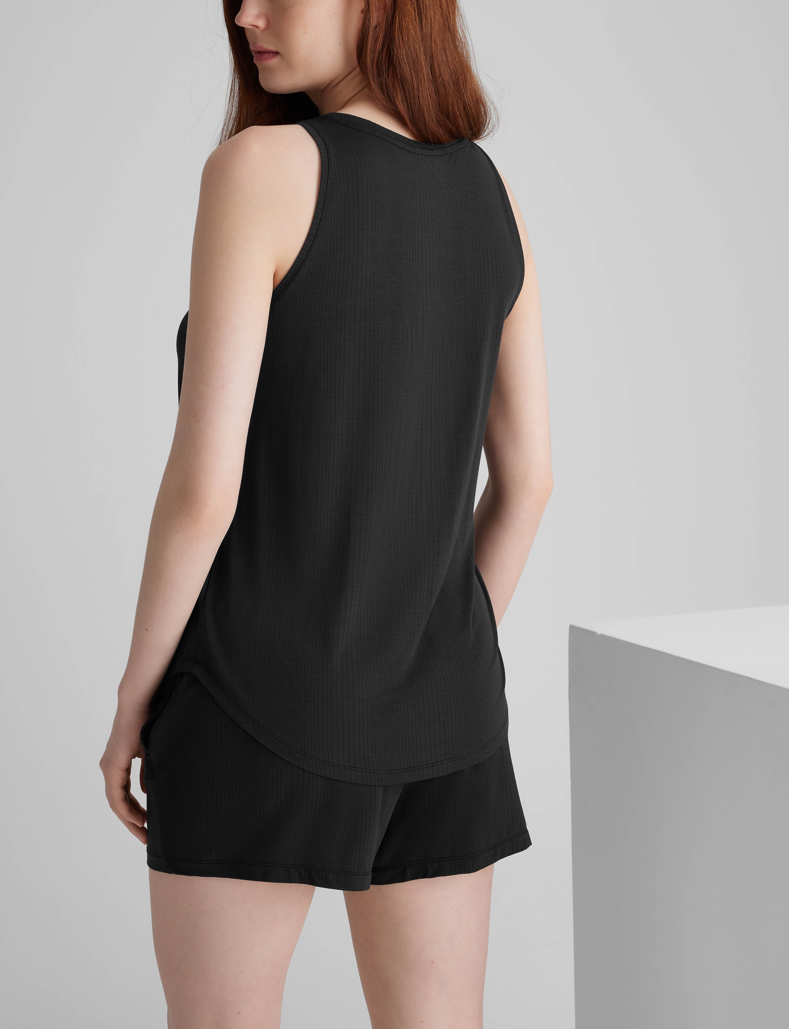 Women's Second Skin Luxe Rib Sleep Tank - Soft Comfortable Sleepwear for Nightwear & Lounge - Perfect for Bedtime, Relaxing at Home, and Travel