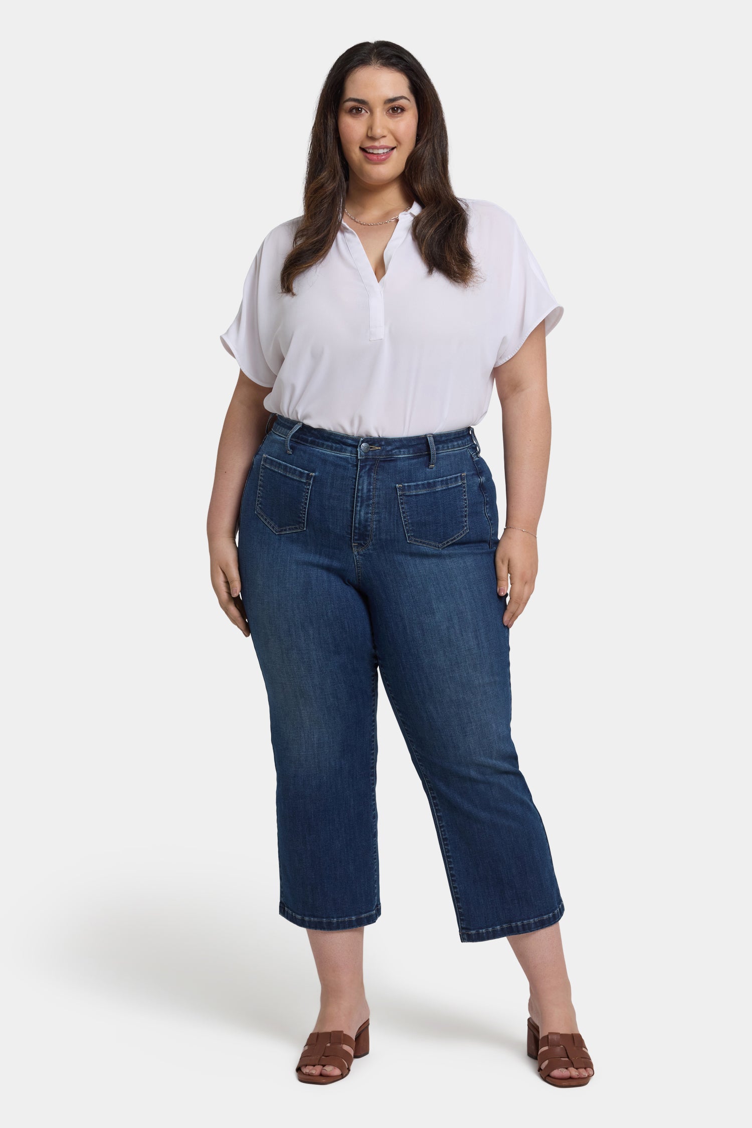 Plus Size Coco Relaxed Wide Leg Crop Jeans - Comfortable & Stylish for Casual Wear, Outings & Travel | Rio Rapids