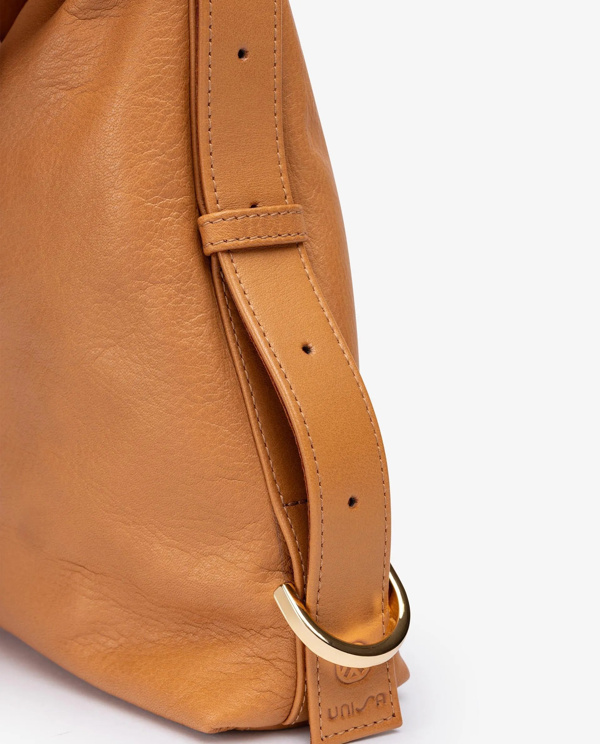 UNISA ZMARIE Genuine Leather Shoulder Bag for Women - Stylish & Durable Tan Crossbody Purse - Perfect for Work, Travel & Everyday Use