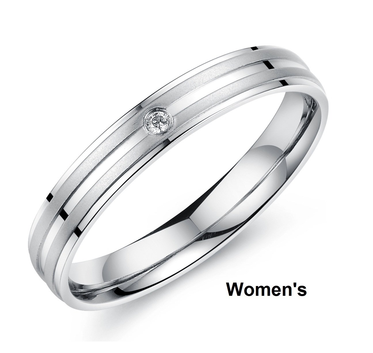 His & Hers Matching Titanium Stainless Steel Wedding Band Set - Elegant Couple Rings in Gift Box for Anniversary, Engagement, or Romantic Gift