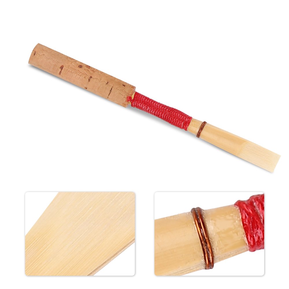Premium Handmade Bamboo Oboe Reeds - Medium Soft Strength (Pack of 5) with Transparent Storage Case | Professional Quality Oboe Accessories for Beginners | Perfect for Practice, Performances & Music Classes