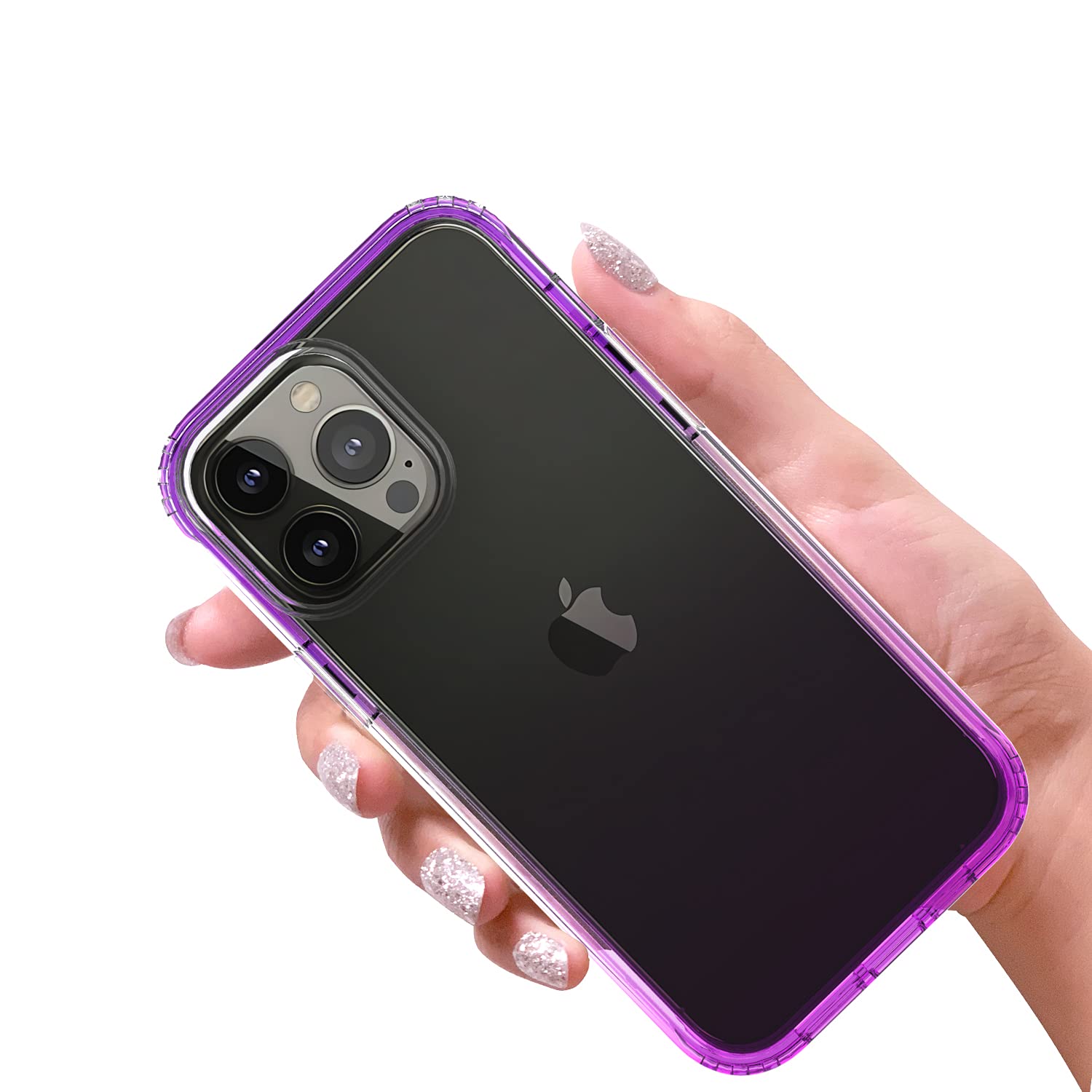 iPhone 13 Pro Max Case (6.7 Inch) - Rosebono Hybrid Gradient Transparent Clear Skin Cover with 360 Protection - Compatible with iPhone 13 Pro Max (Purple) - Perfect for Daily Use, Travel & Outdoor Activities