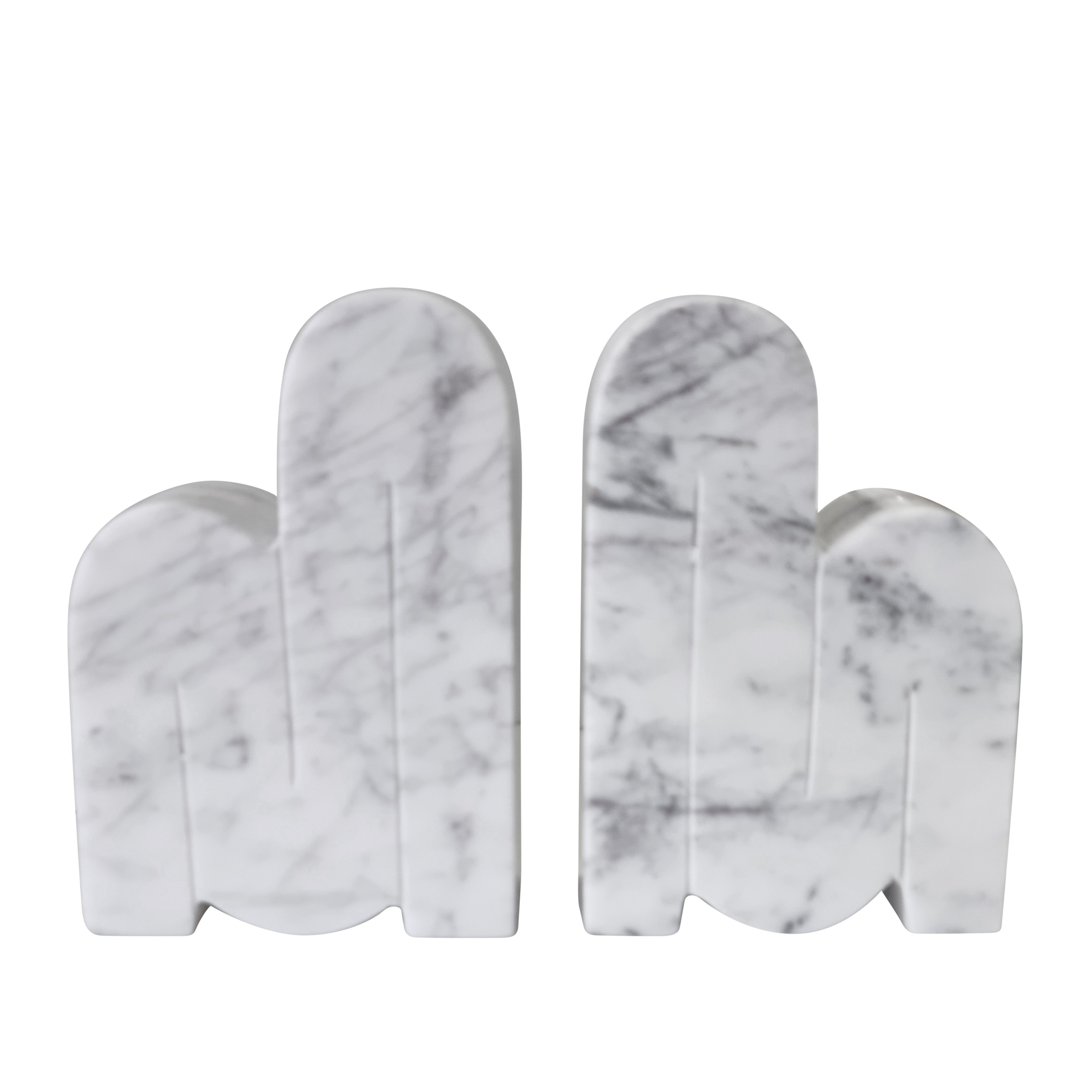 Premium Marble Bookends Set of 2 - 11.5x5x16.5cm Heavy Duty Book Holders for Shelves, Office & Home Decor - Elegant Book Organizer for Study, Library and Gift Giving