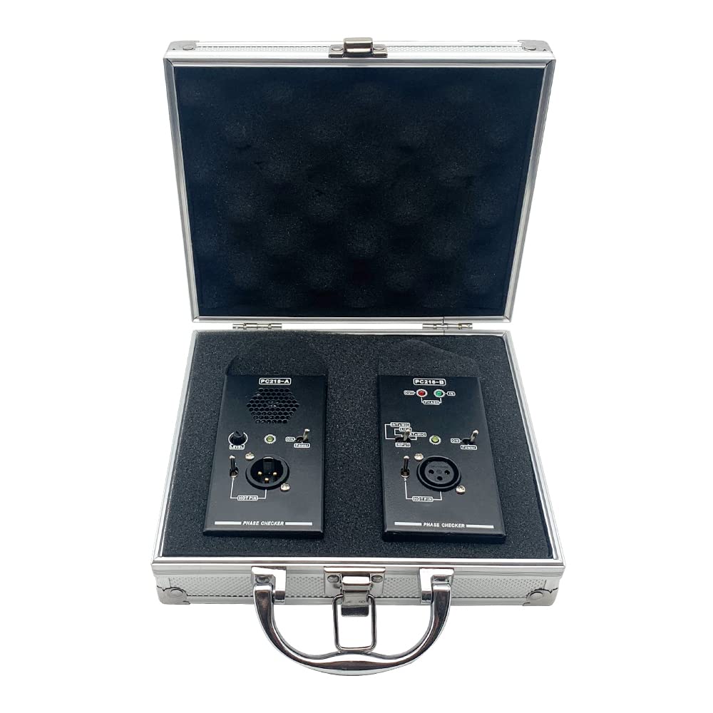PC218 Phase Polarity Checker Detector for Audio Speakers & Microphones - Professional Sound System Tester with Short-Outer Metal Box | Perfect for Studio Setup, Live Sound Checks, and Audio Equipment Maintenance