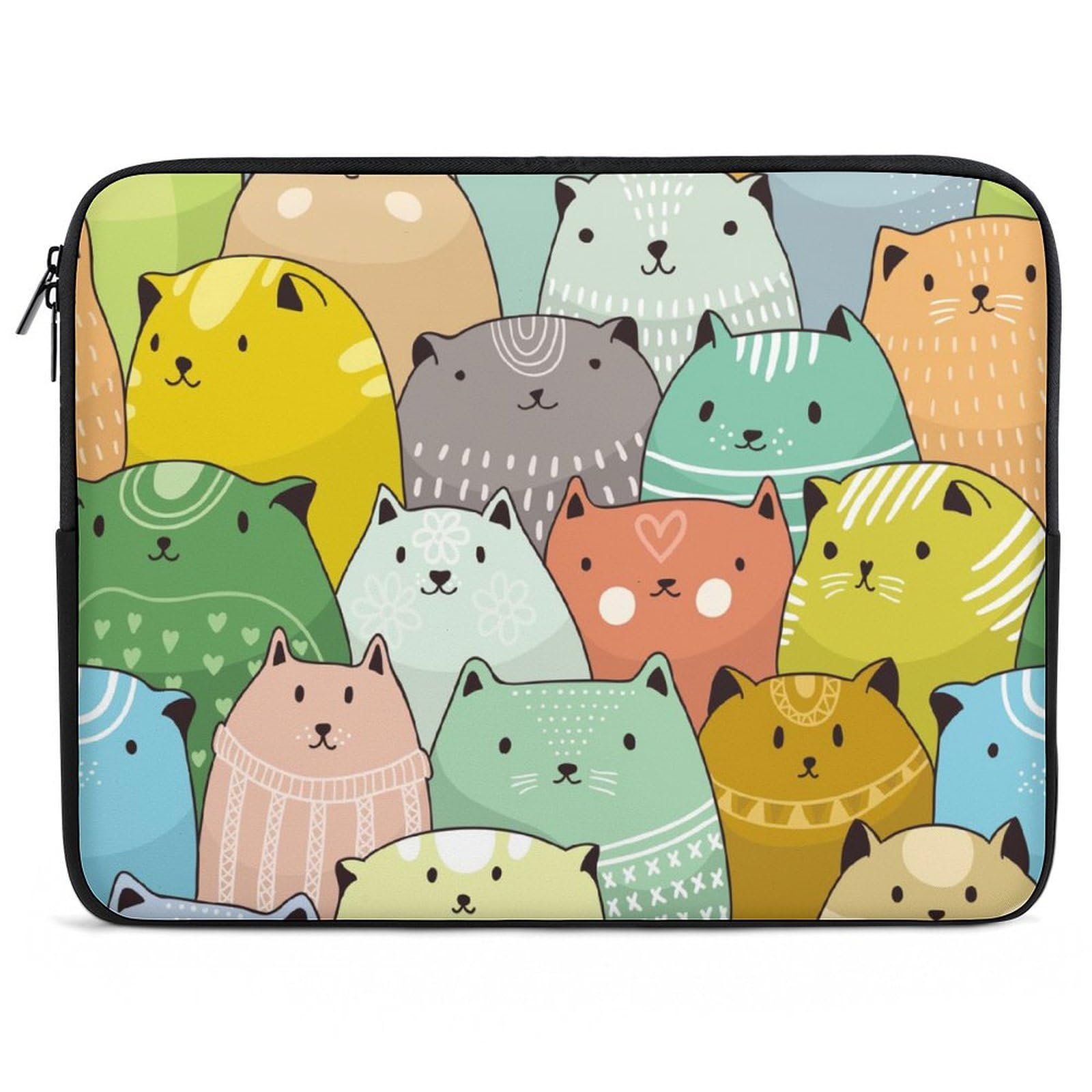 Cute Cats Pattern Personalized Laptop Bag - Slim Business Casual Computer Briefcase for Work, Travel, and Daily Use