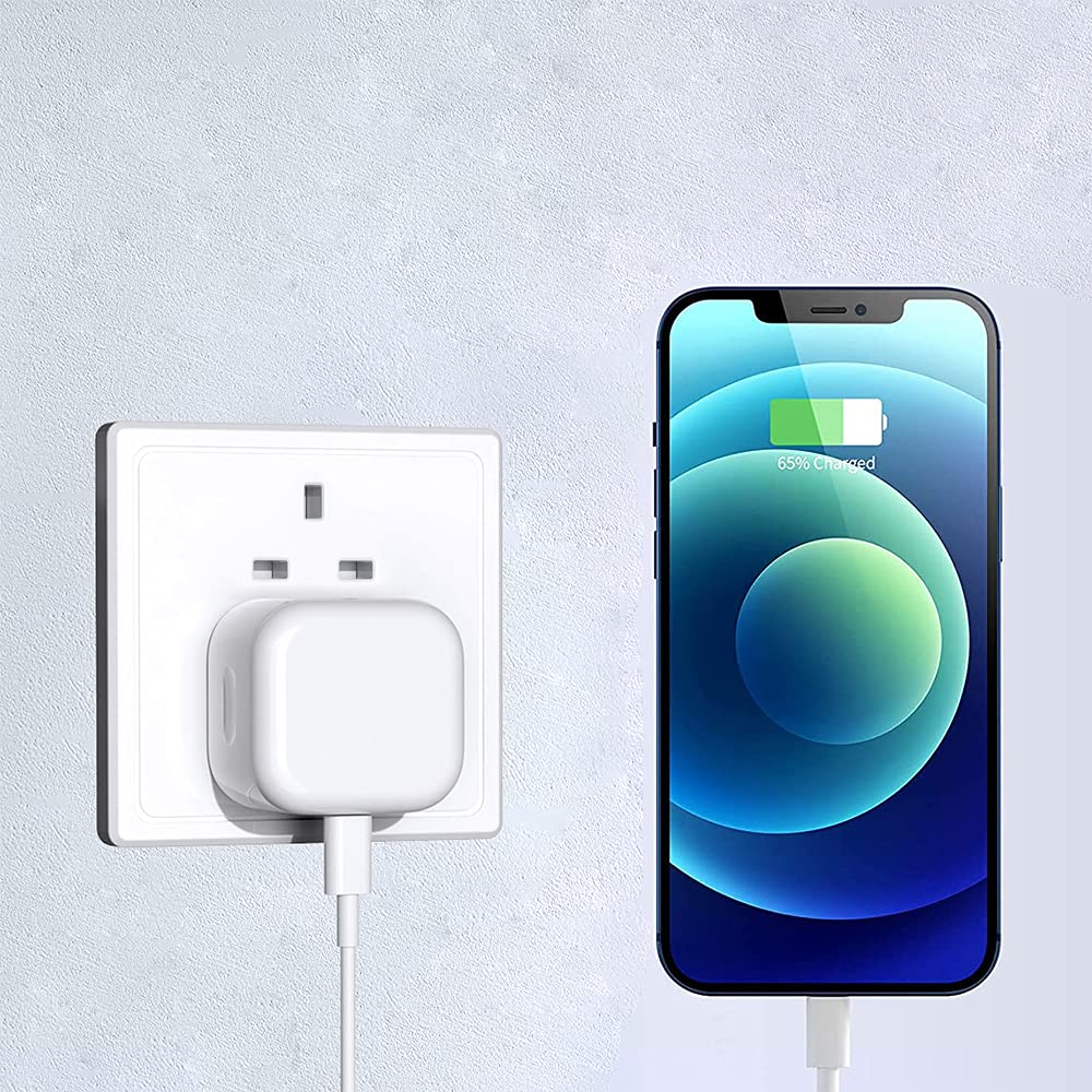 20W USB-C PD Fast Charger for iPad Air 11/13 (2022-2025) & iPad Pro 11/13 (2024) - Foldable Wall Adapter with Quick Charge - Perfect for Home, Office & Travel Use