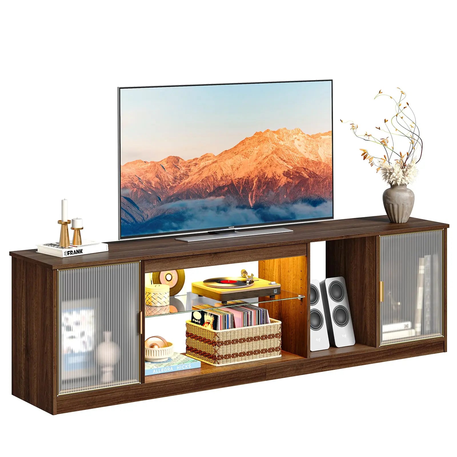 Bestier 71 Inch Modern TV Stand with Adjustable Shelves - Sturdy Entertainment Center for Living Room, Bedroom & Home Theater Setup