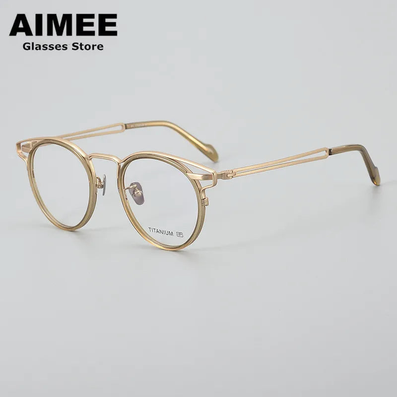 Stylish Aimee Unisex Full Rim Oval Titanium Acetate Eyeglasses Frame 19061 - Lightweight & Durable for Work, Reading & Everyday Wear