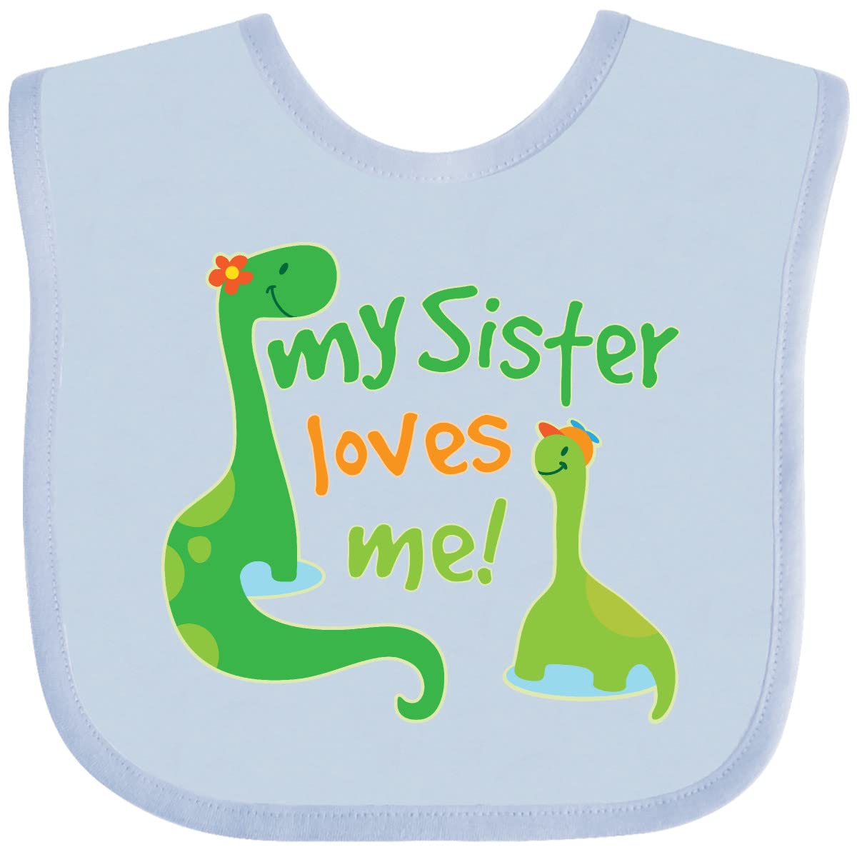 Inktastic My Sister Loves Me Baby Boy Bib - Soft Cotton Drool Bib for Infants & Toddlers - Perfect for Feeding, Teething, and Everyday Use