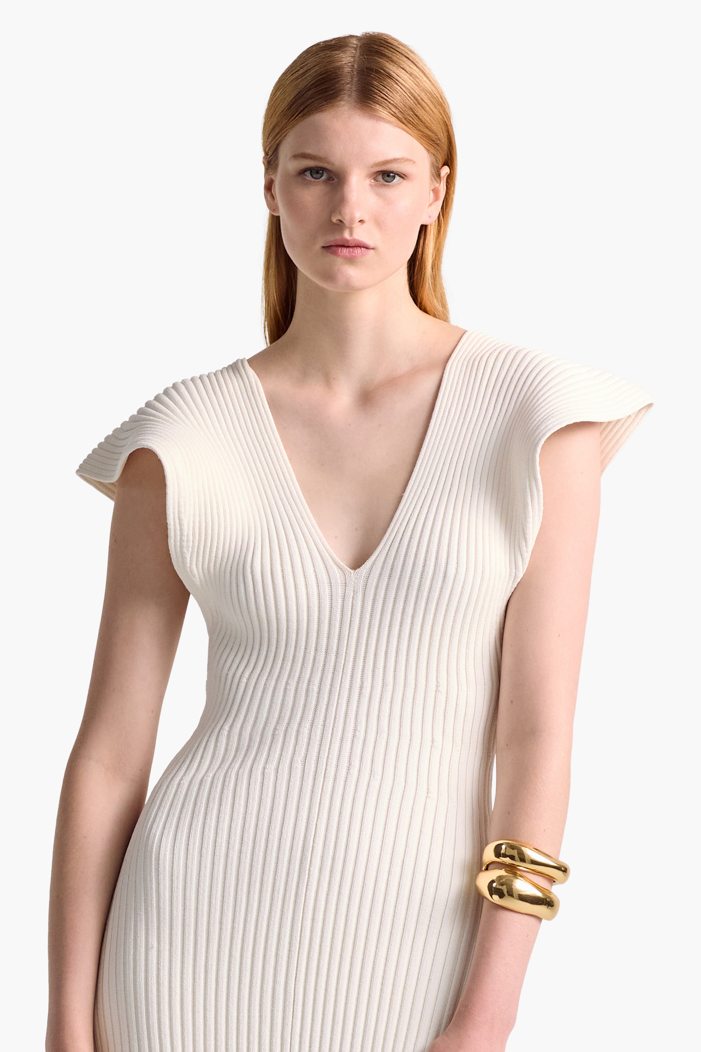 Elegant Natural White Trey Dress for Women - Perfect for Weddings, Parties & Special Occasions