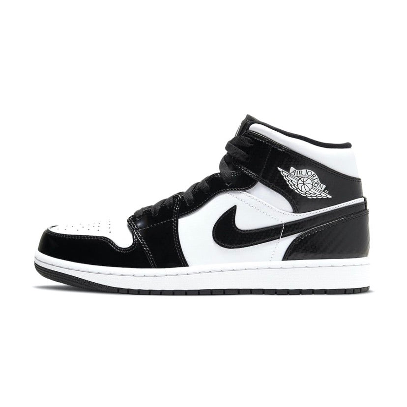 Air Jordan 1 Mid SE Carbon Fiber Basketball Shoes - Black & White High-Top Sneakers for Men | Streetwear Fashion & Casual Wear