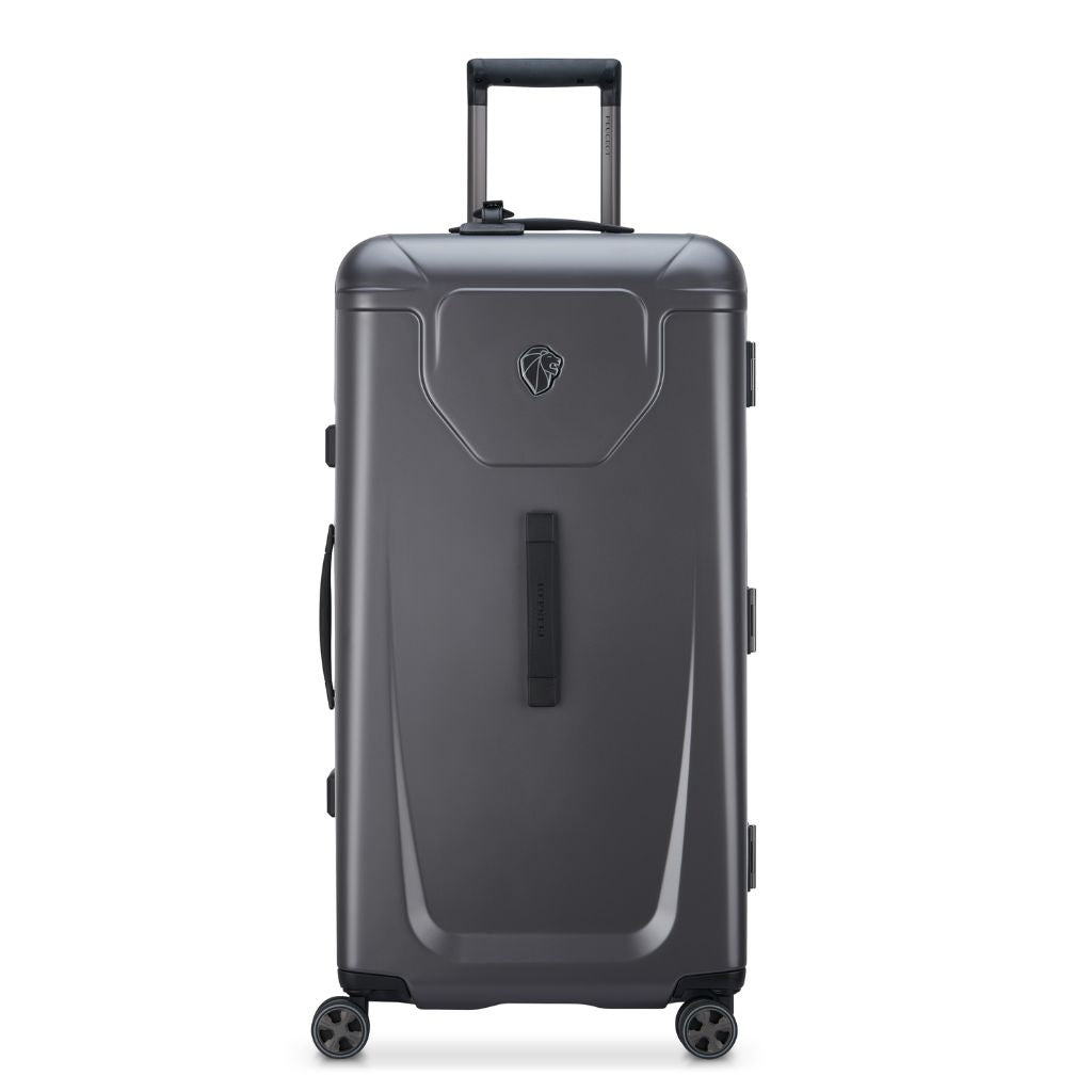 Peugeot Voyages 80cm Zipperless Trunk Luggage - Anthracite Gray Large Check-In Suitcase for Air Travel & Vacation Packing