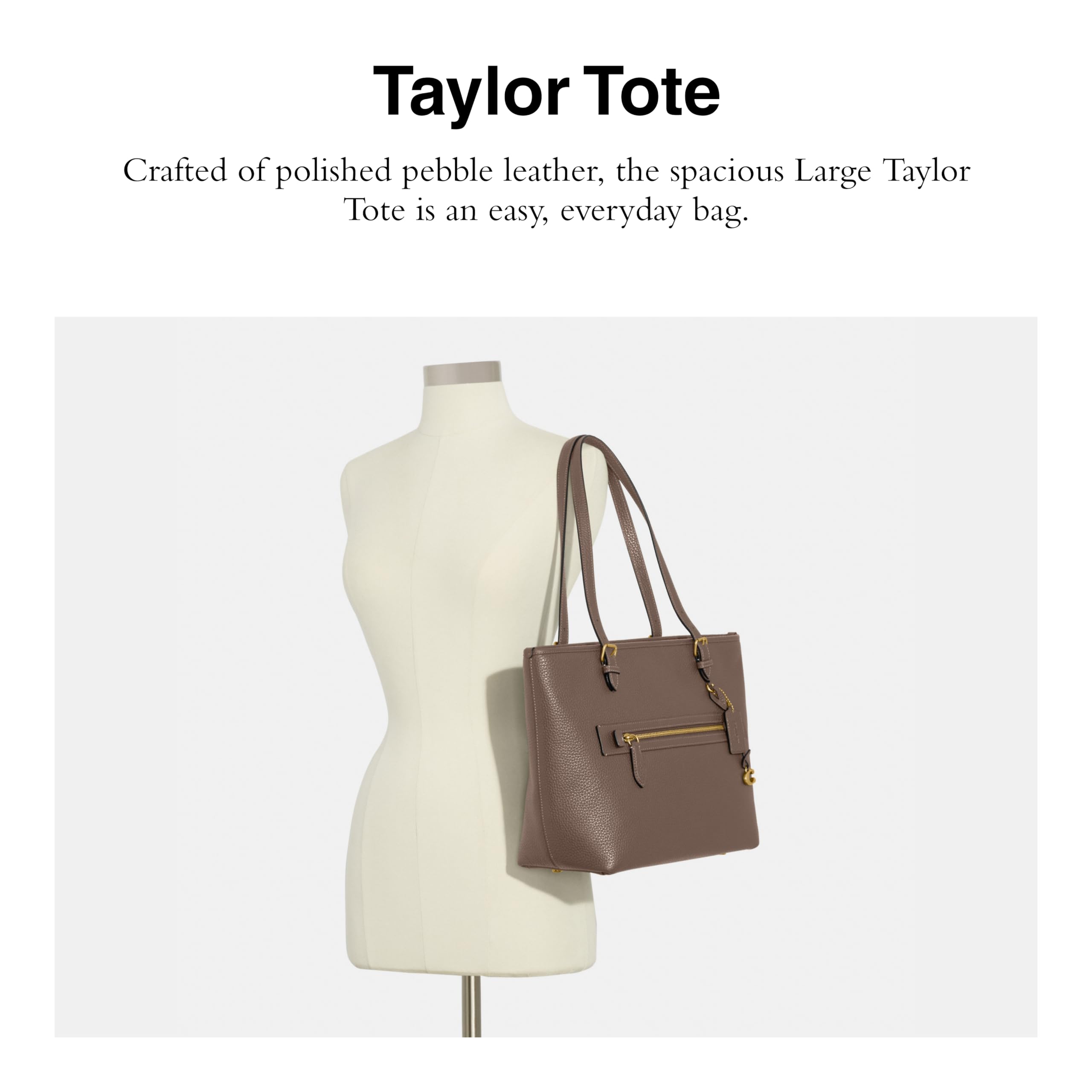 Coach Women's Polished Pebble Leather Taylor Tote Bag - Stylish & Durable Designer Handbag for Work, Travel & Everyday Use