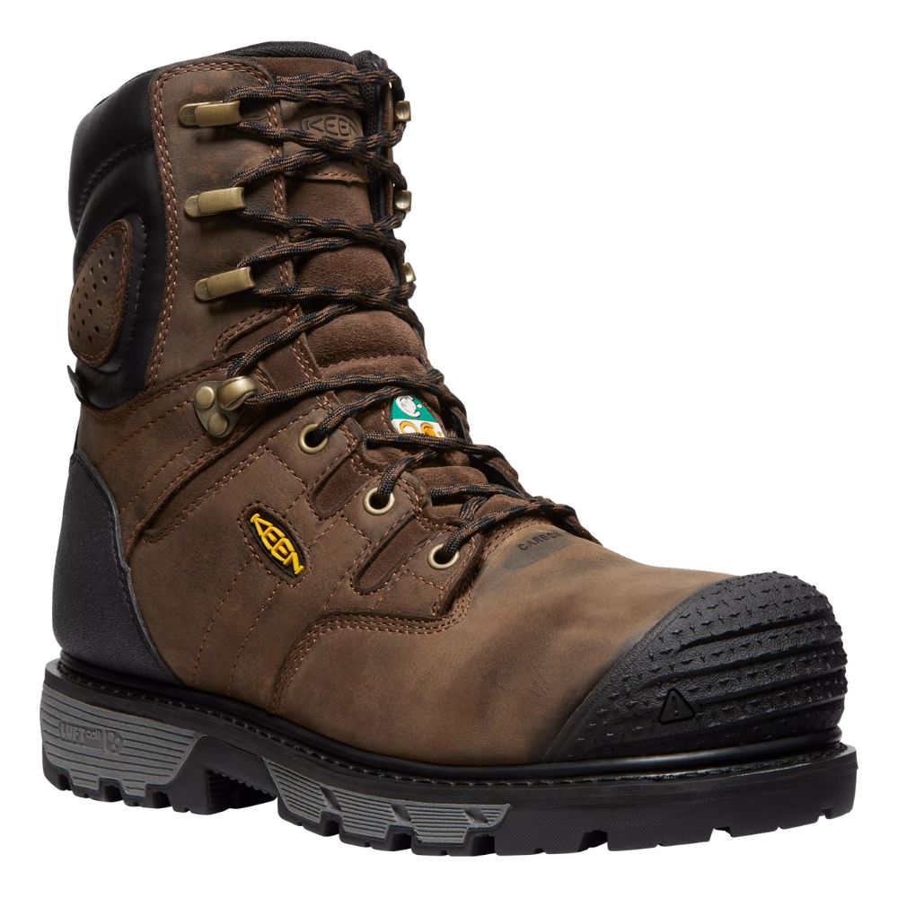 **Keen Camden Men's Size 8 Insulated Waterproof Composite Toe Work Boots - Brown (Model 1028289) | Durable Safety Footwear for Construction, Hiking & Outdoor Work**