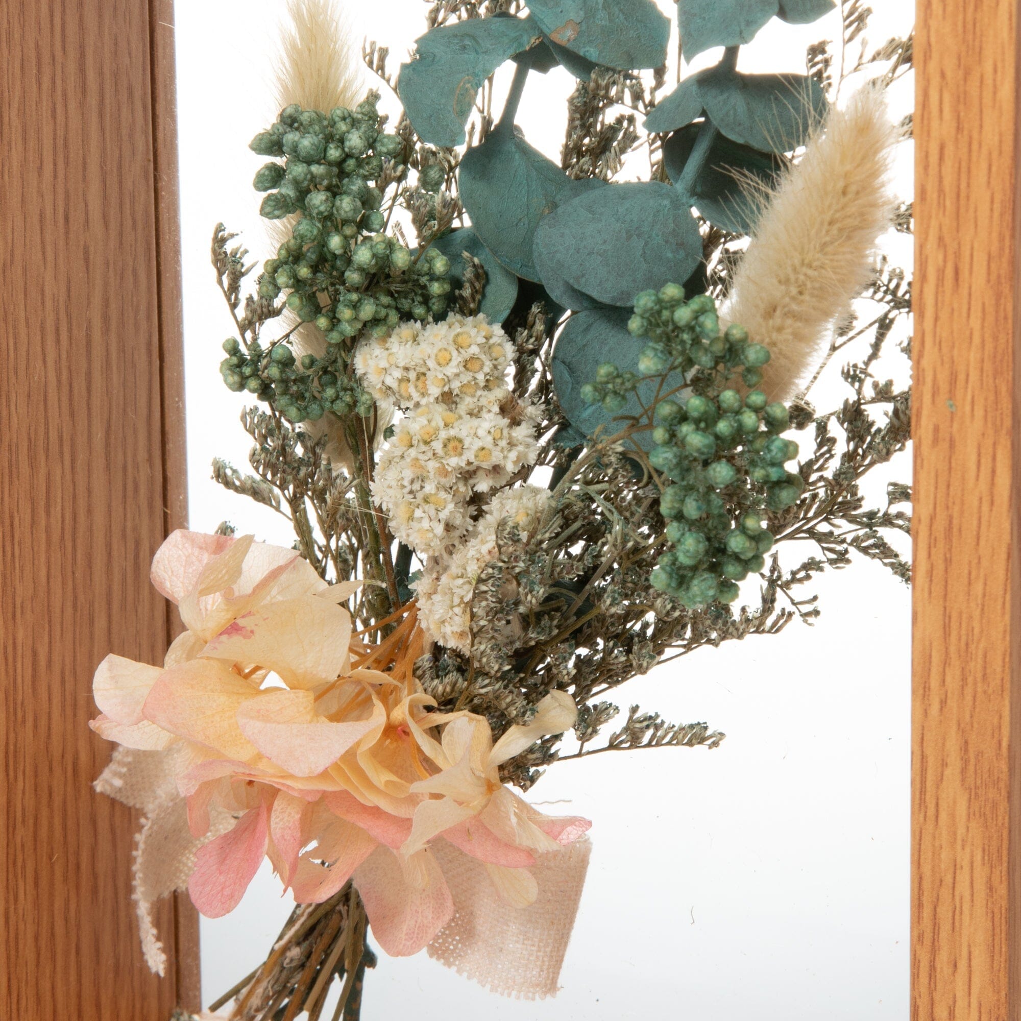 Natural Dried Flower Frame - Handmade Botanical Wall Art for Home Decor, Wedding, and Rustic Farmhouse Style