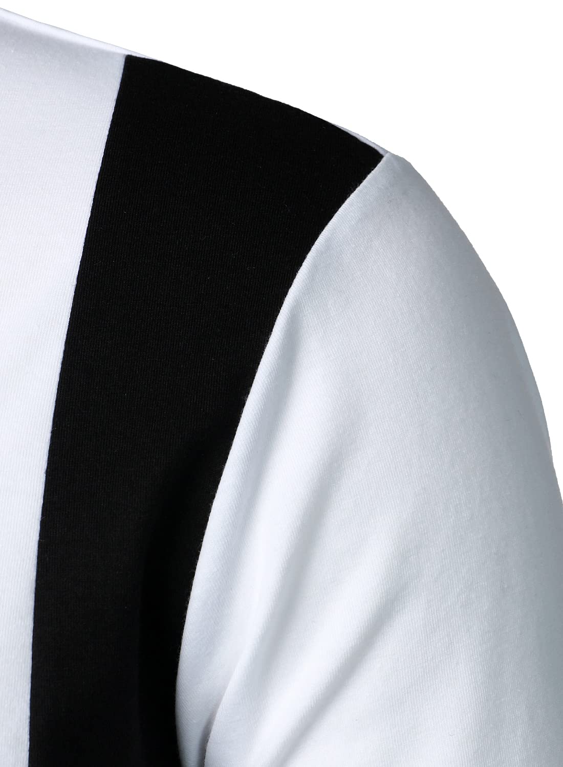 Men's Long Sleeve Polo Shirt with Color Block Design & Front Zipper - Stylish Casual Crew Neck T-Shirt for Work, Golf, and Everyday Wear