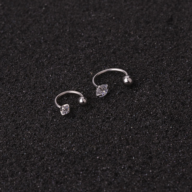 20G Front Back Ear Jacket Earrings CZ Hoop | HSPJ19118 - Elegant Cubic Zirconia Stud & Hoop Set for Women, Perfect for Parties, Weddings & Everyday Wear