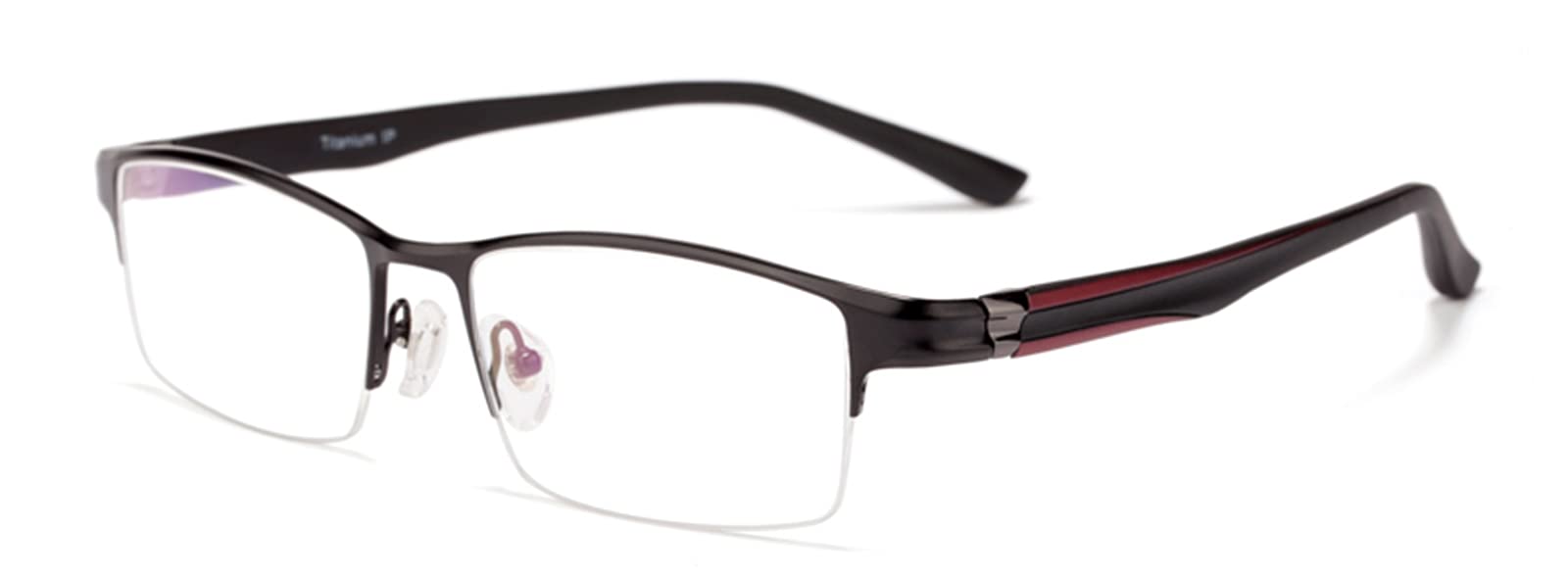 SSSY Pure Titanium Half Frame Reading Glasses for Men - HD Blue Light Blocking Computer Glasses & Smartphone Readers - Perfect for Office Work, Gaming & Digital Eye Strain Relief