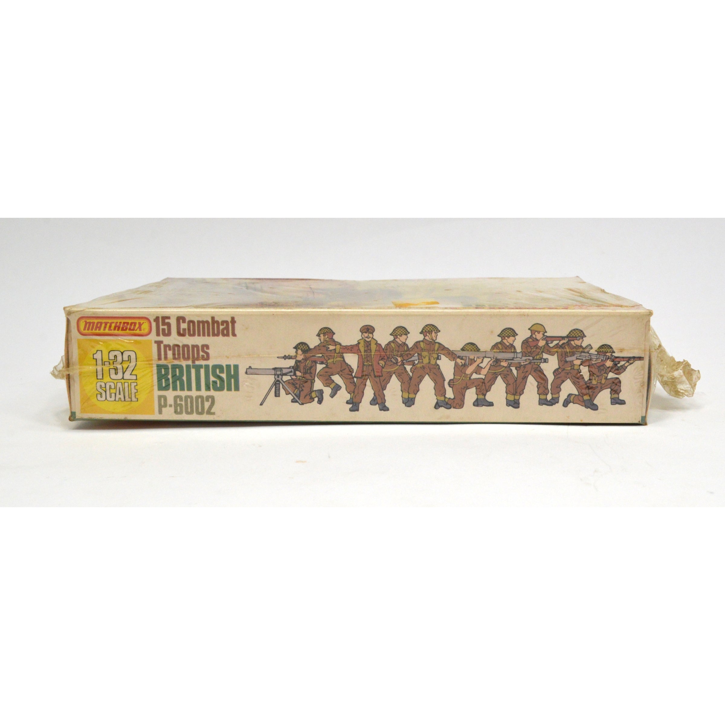 Vintage MATCHBOX 1:32 Scale British Combat Troops Toy Soldiers Set - 15 Pieces #P6002 (Sealed, 1983 Edition) | Collectible Military Miniatures for Display & Wargaming Scenarios