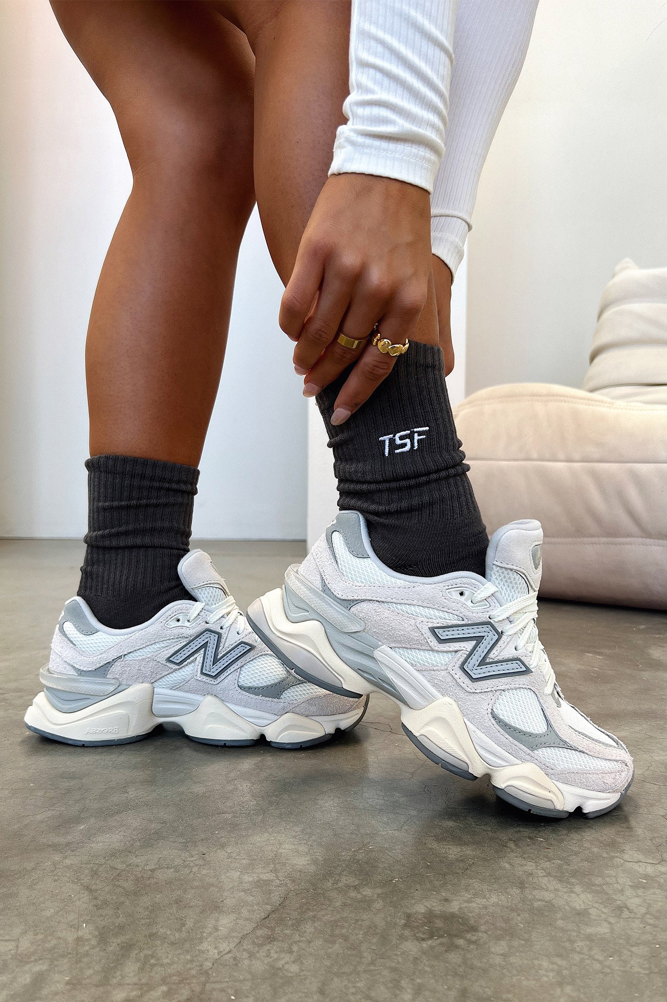 Millie Socks for Women - Soft & Cozy Charcoal Grey Crew Socks - Perfect for Everyday Wear, Workouts, and Lounging at Home