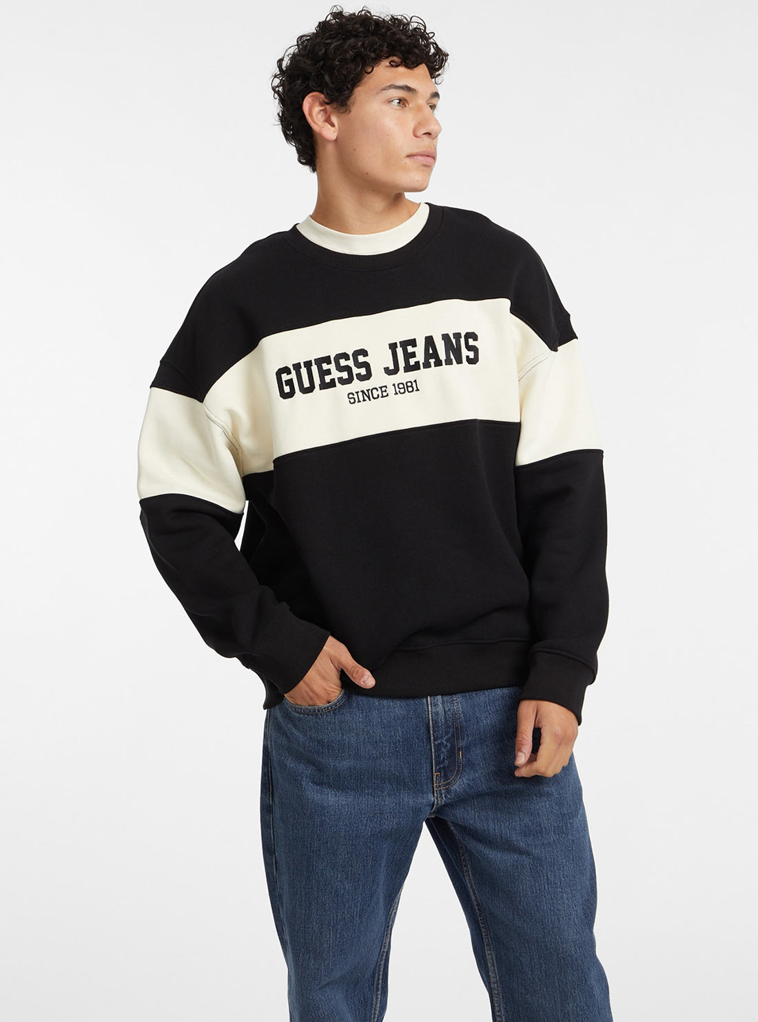 Guess Black Logo Jumper for Women - Stylish Casual Sweatshirt for Everyday Wear, Outings & Lounge Comfort